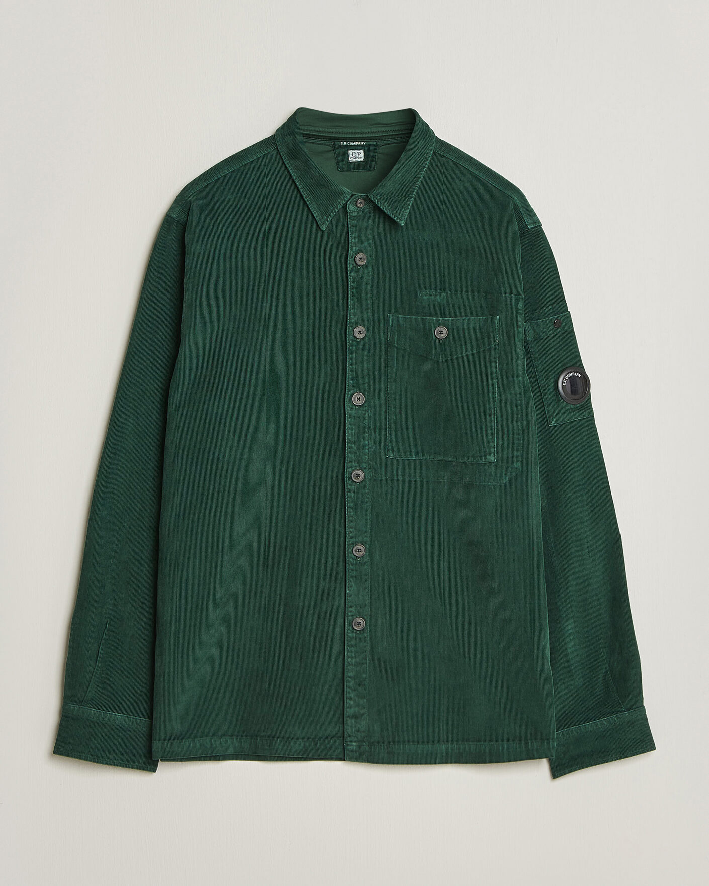 Men | Shirts | C.P. Company | Corduroy Lens Overshirt Emerald Green