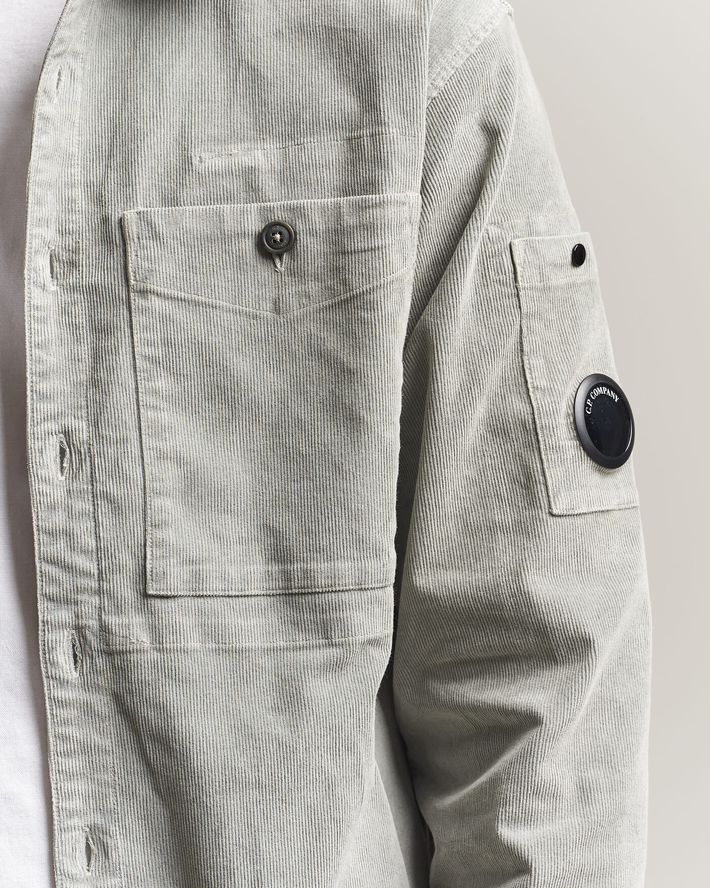 Men | Shirts | C.P. Company | Corduroy Lens Overshirt Light Grey