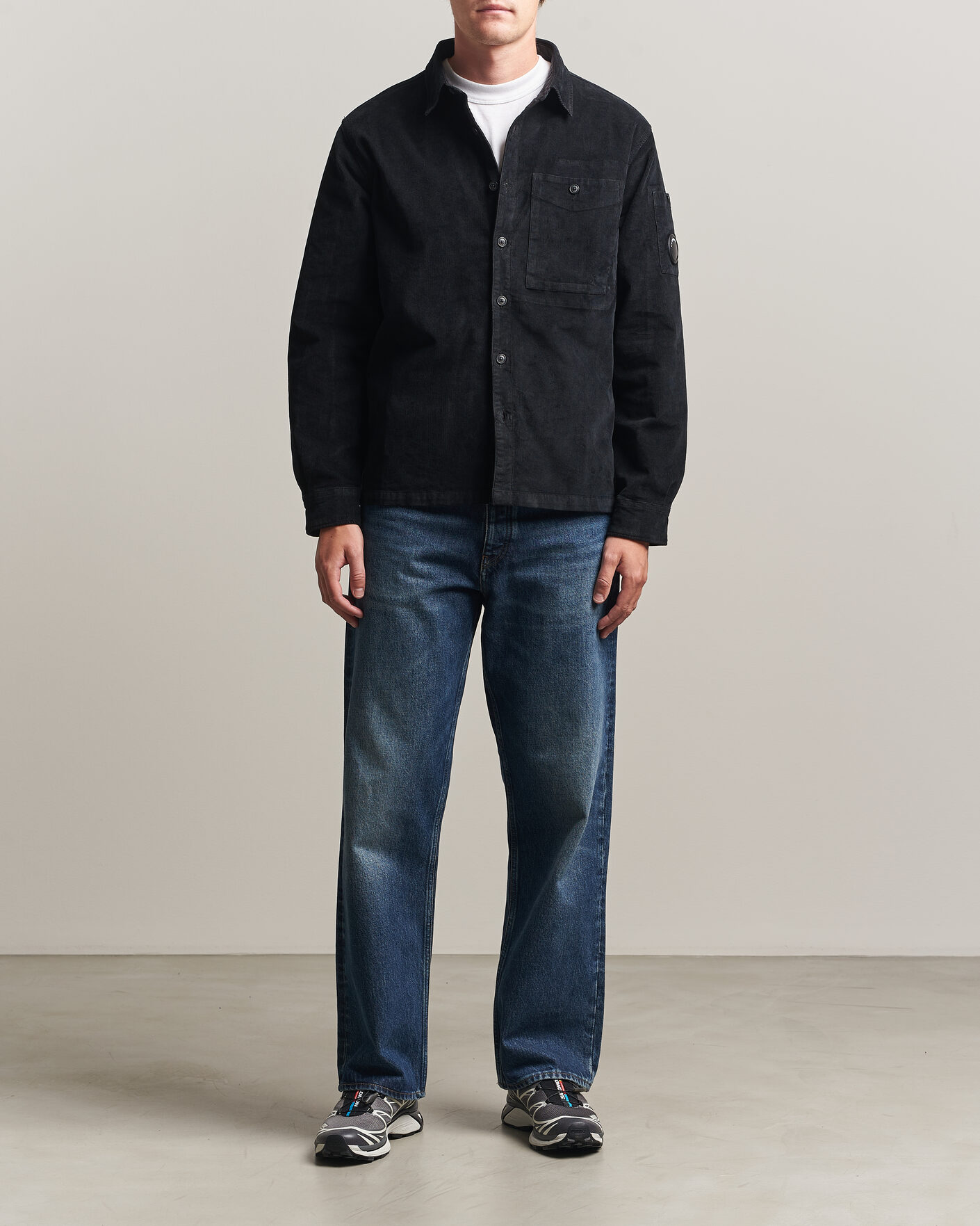 Men | Shirts | C.P. Company | Corduroy Lens Overshirt Black