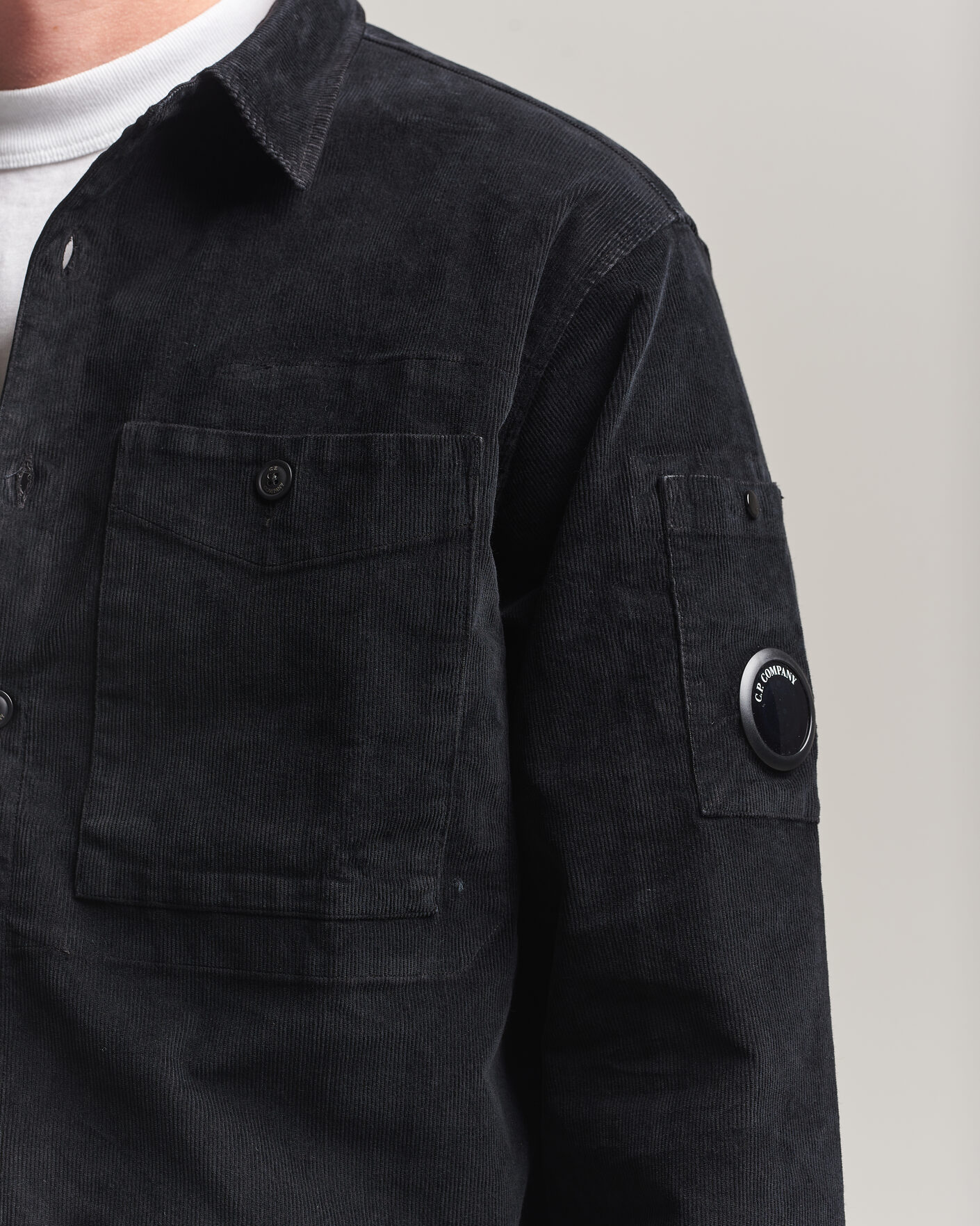 Men | Shirts | C.P. Company | Corduroy Lens Overshirt Black