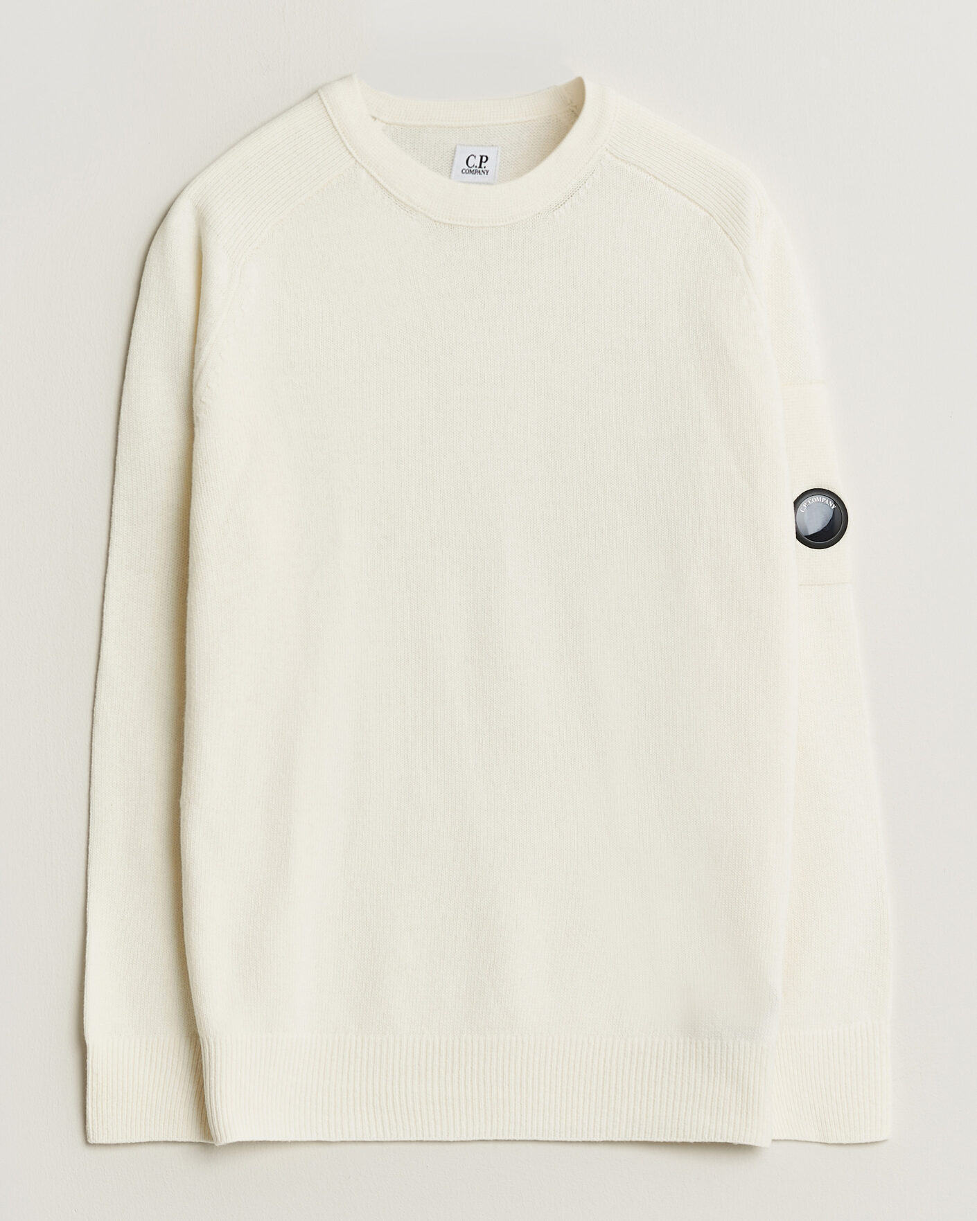 Men | Sweaters & Knitwear | C.P. Company | Knitted Lambswool Crew Neck White