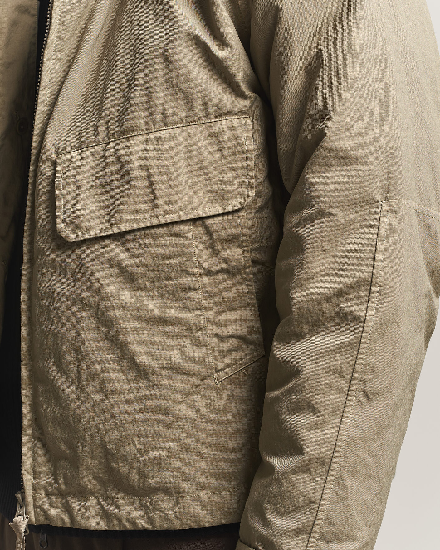 Men | Coats & Jackets | C.P. Company | Heavy Nylon Twill Down Padded Jacket Light Grey
