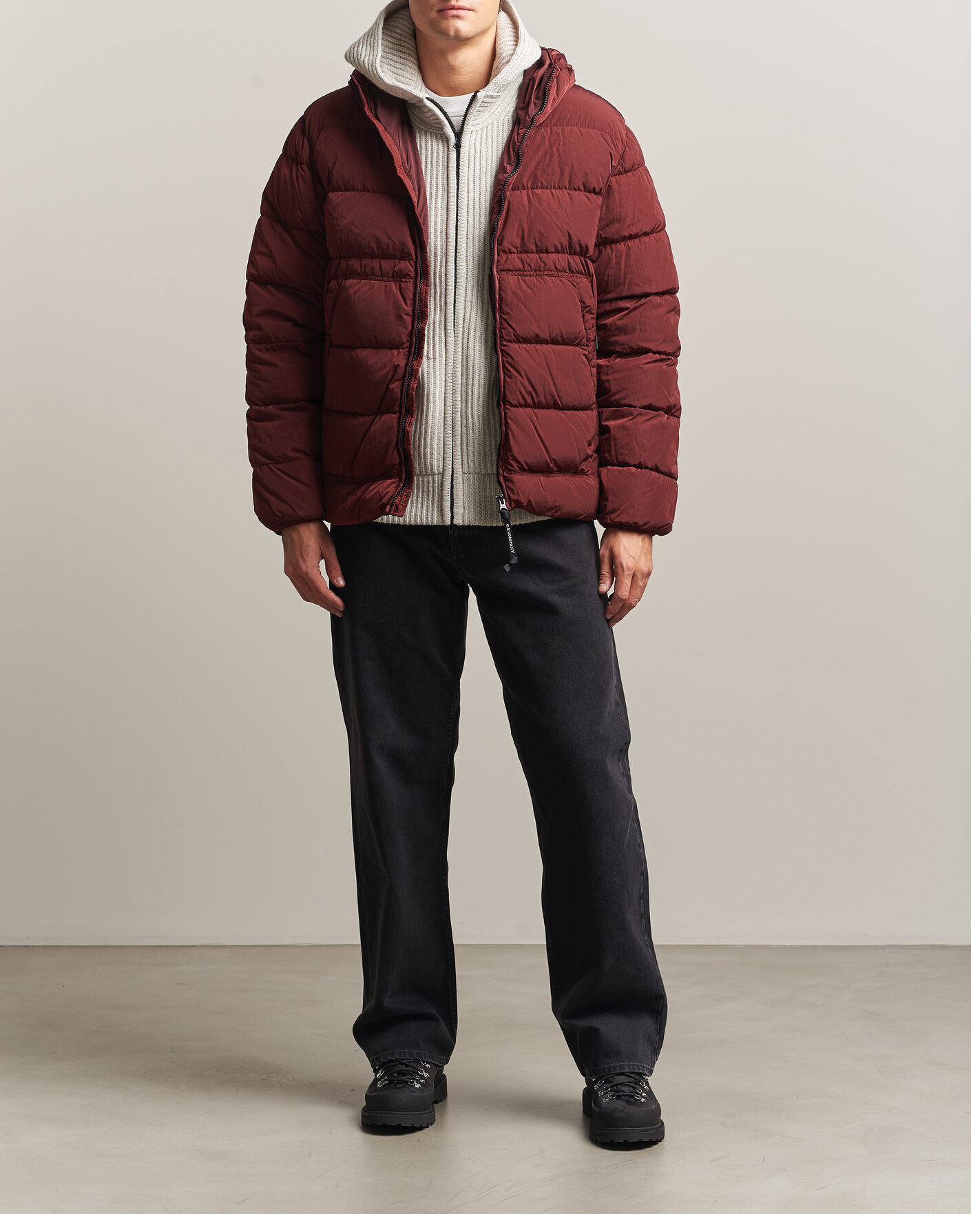 Men | Coats & Jackets | C.P. Company | Chrome-R Goggle Down Jacket Burgundy