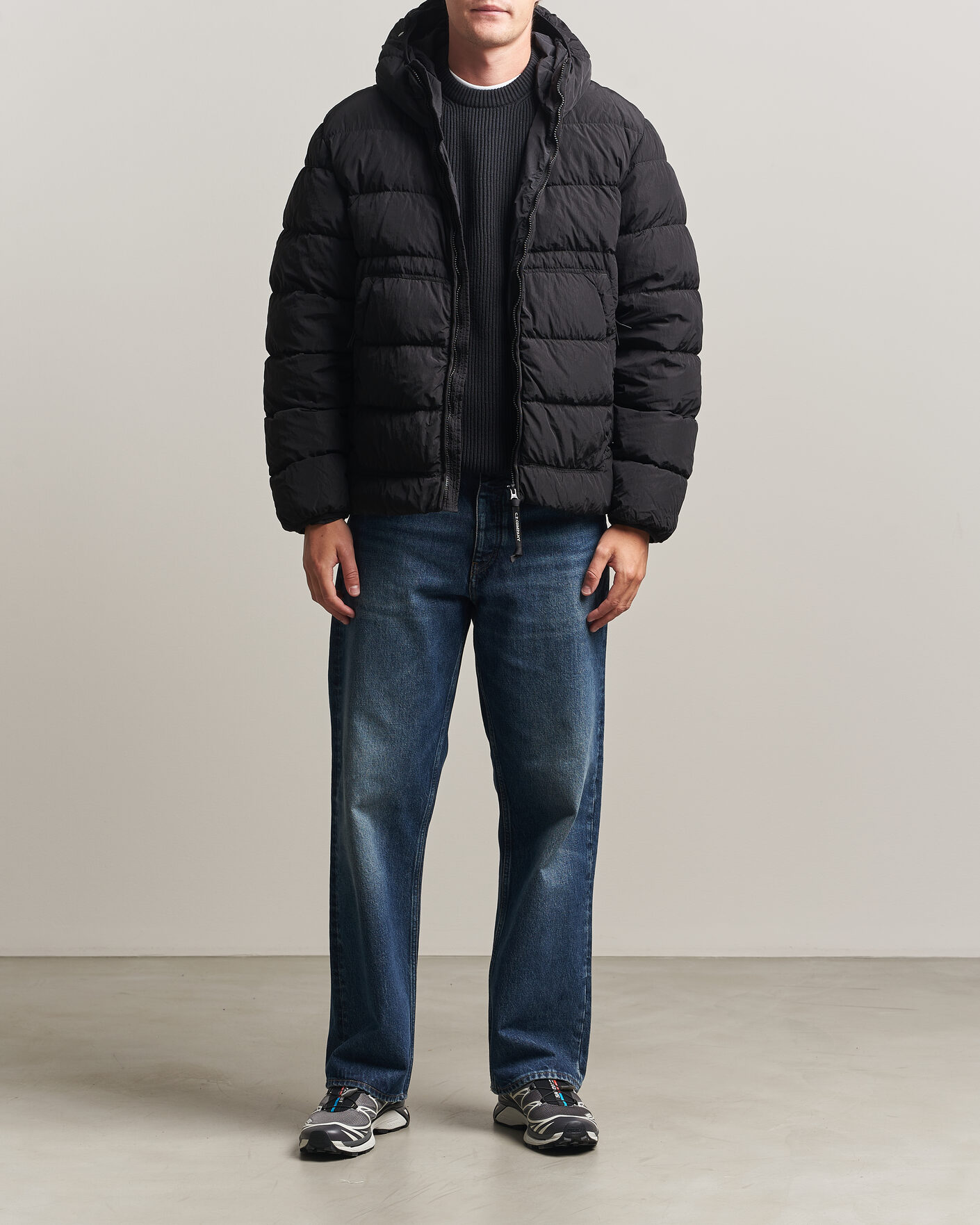 Men | Coats & Jackets | C.P. Company | Chrome-R Goggle Down Jacket Black