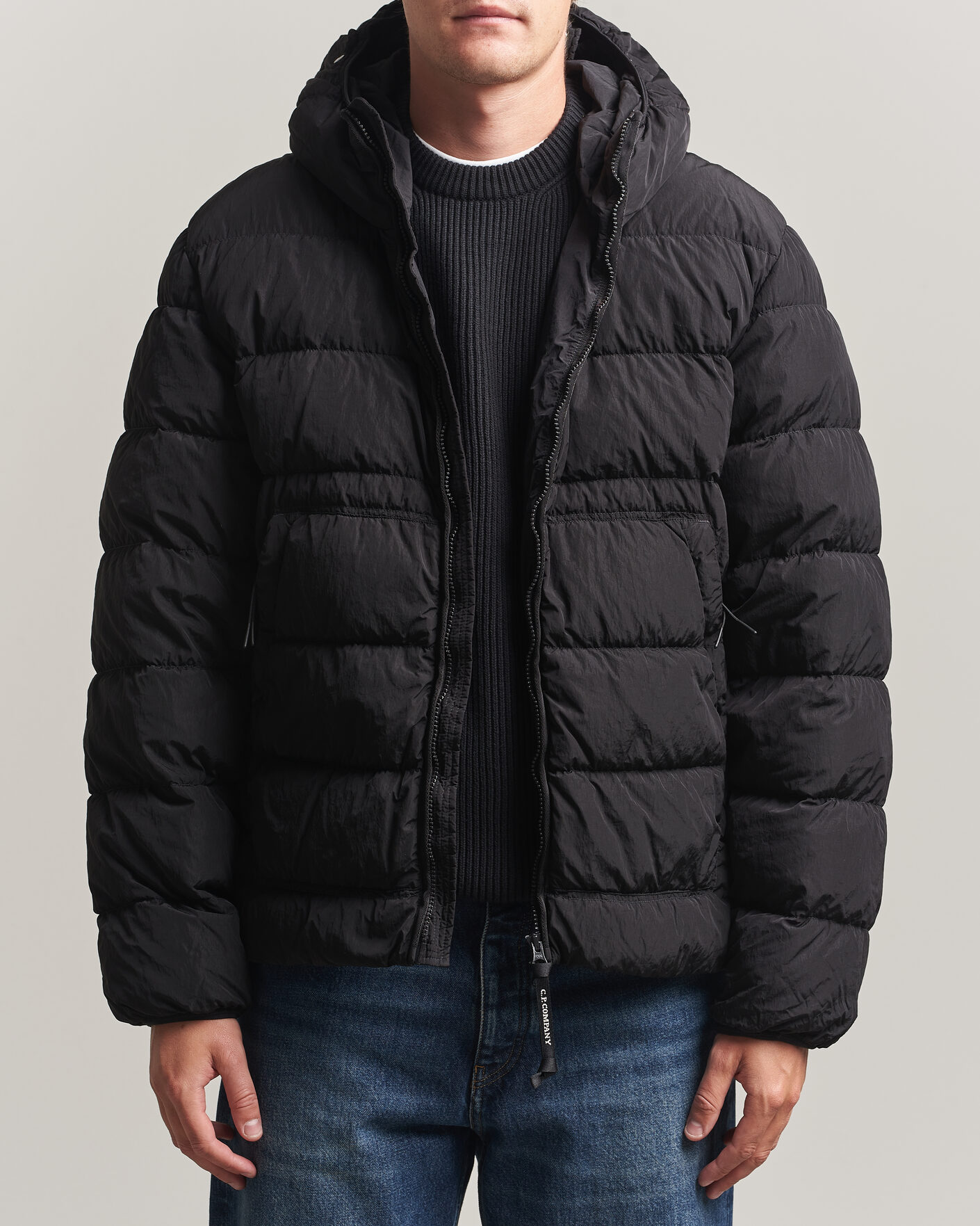 Men | Coats & Jackets | C.P. Company | Chrome-R Goggle Down Jacket Black