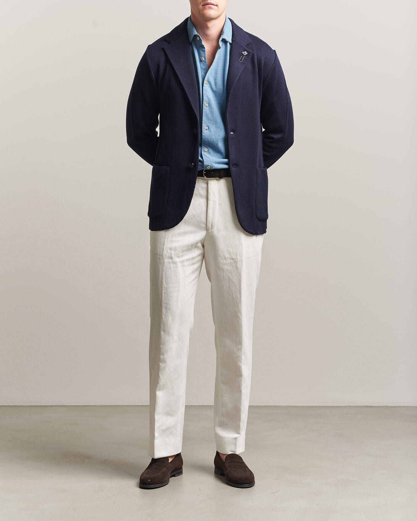 Men | Blazers | Lardini | Knitted Wool Blazer Navy