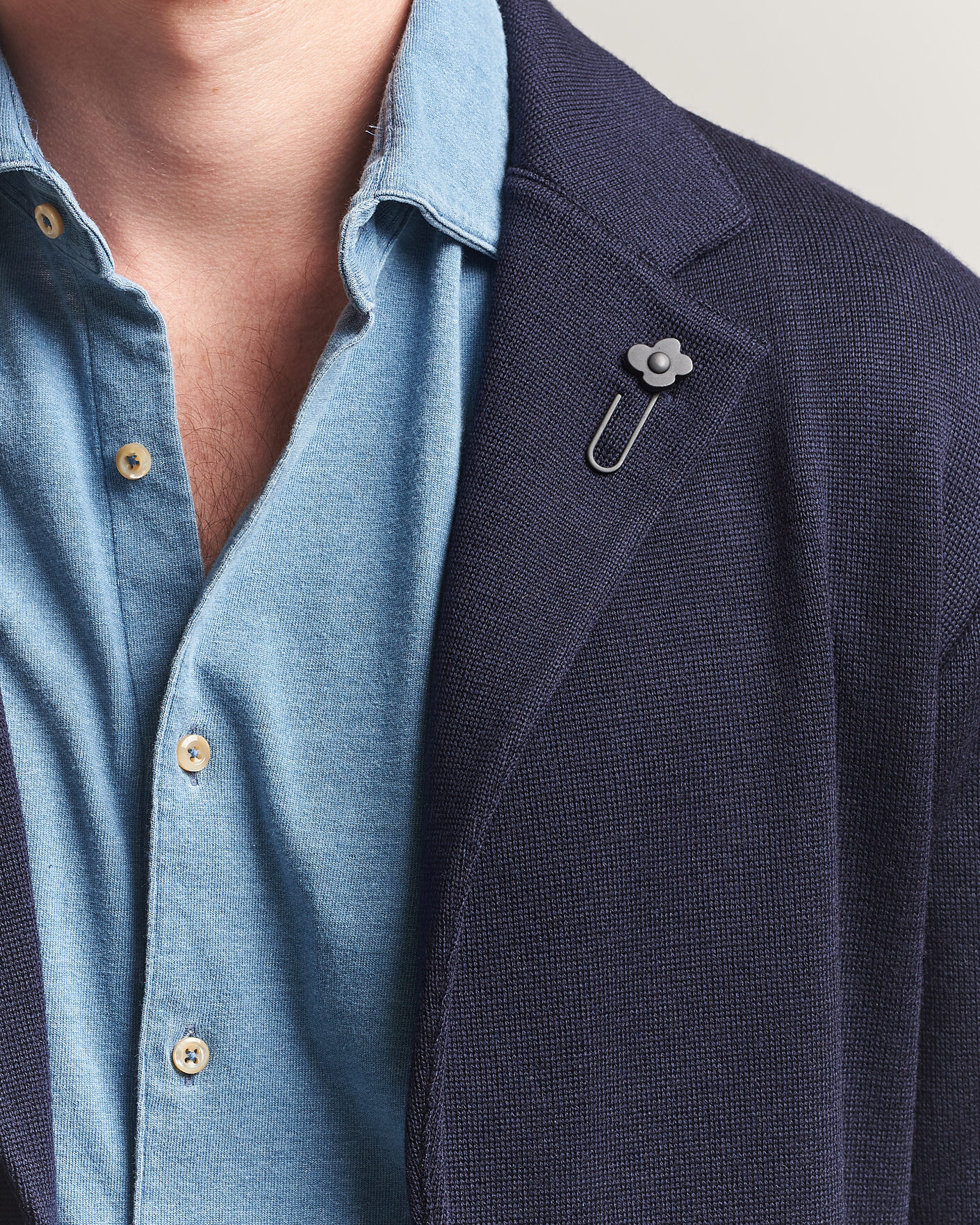 Men | Blazers | Lardini | Knitted Wool Blazer Navy