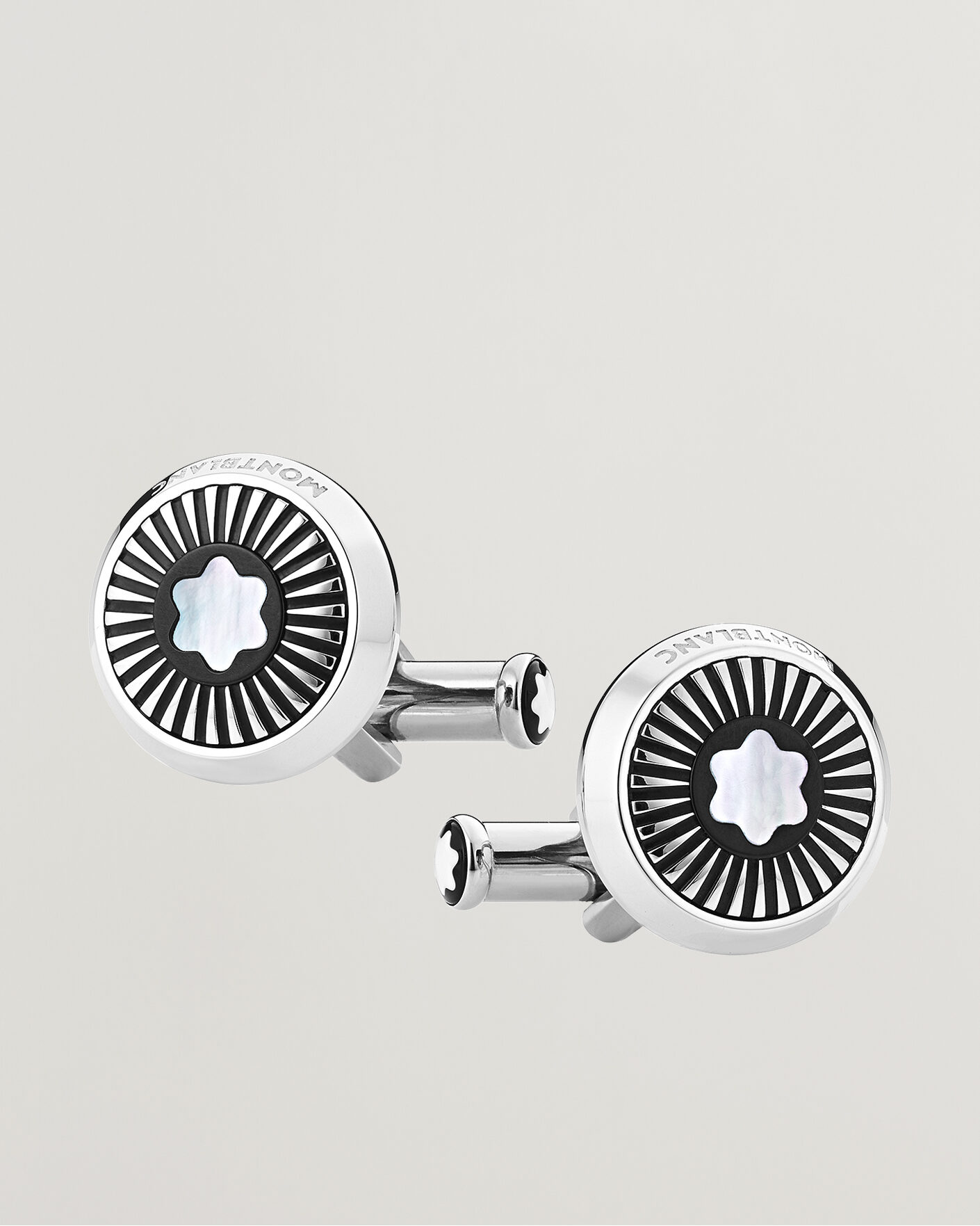 Men | Cufflinks | Montblanc | Ray Pattern Mother-of-Pearl Snowcap Cufflinks