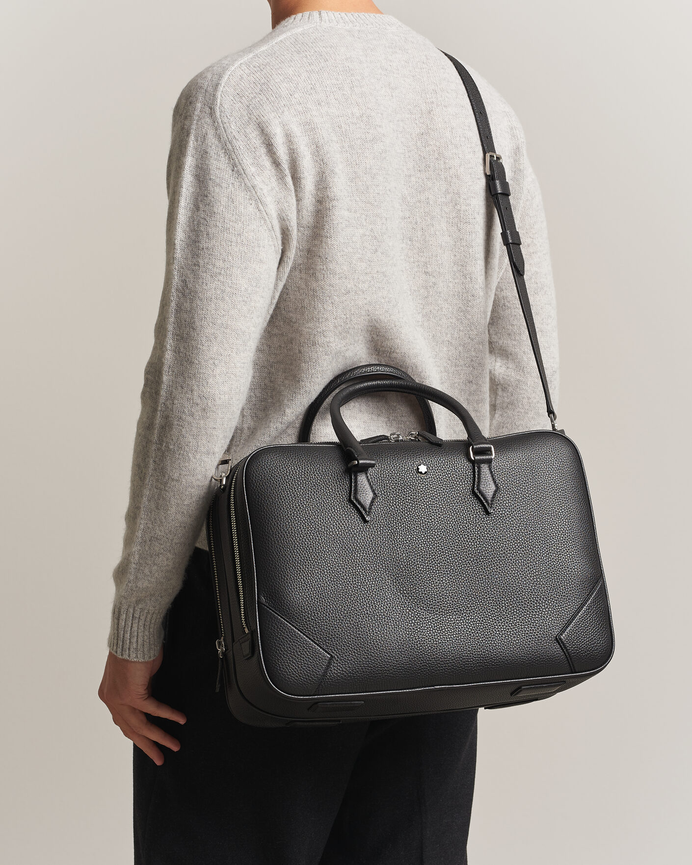 Men | Bags | Montblanc | Large Briefcase Grain Leather Black