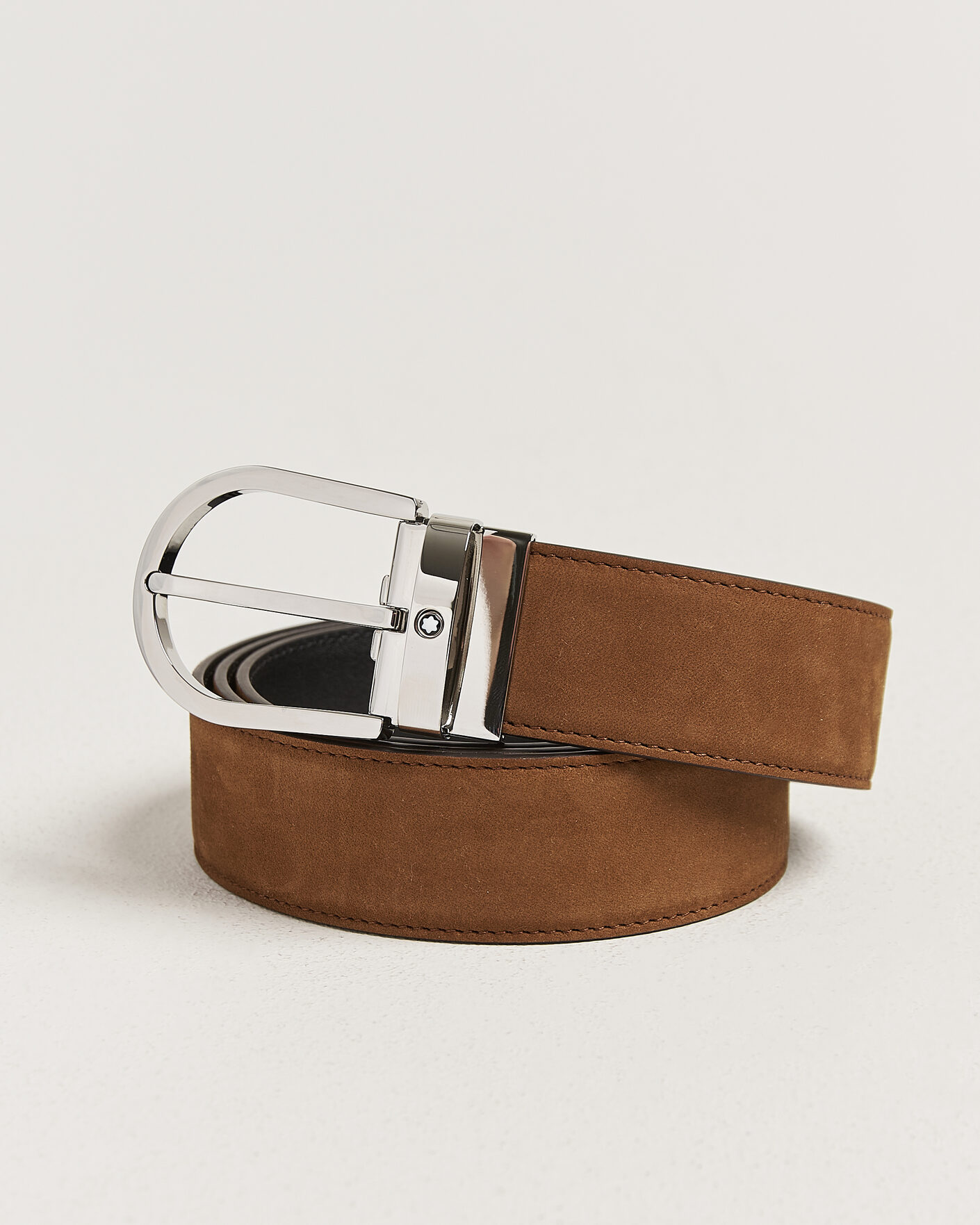 Men | Belts | Montblanc | 35mm Reversible Suede/Calf Horseshoe Belt Brown/Black
