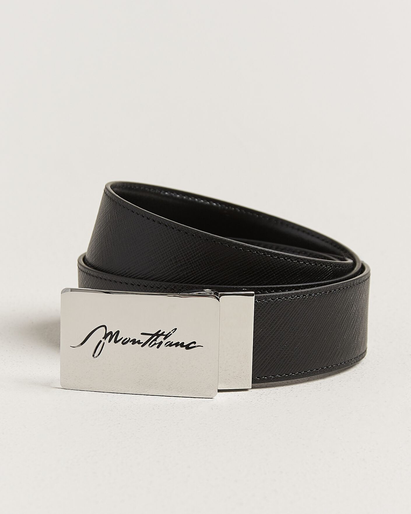 Men | Webshop news | Montblanc | 35mm Reversible Sartorial/Calf Logo Belt Black