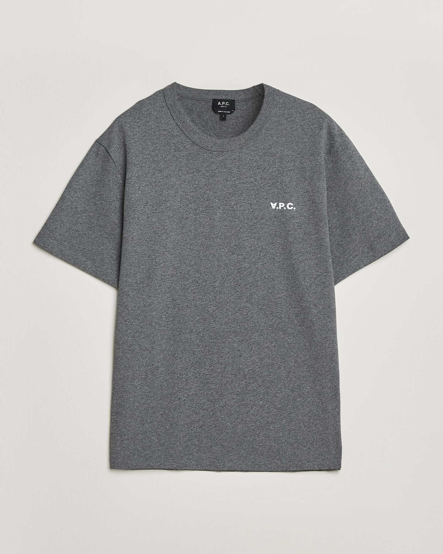 Men | T-Shirts | A.P.C. | Boxy Fit Petit VPC T-Shirt Heathered Anthracite