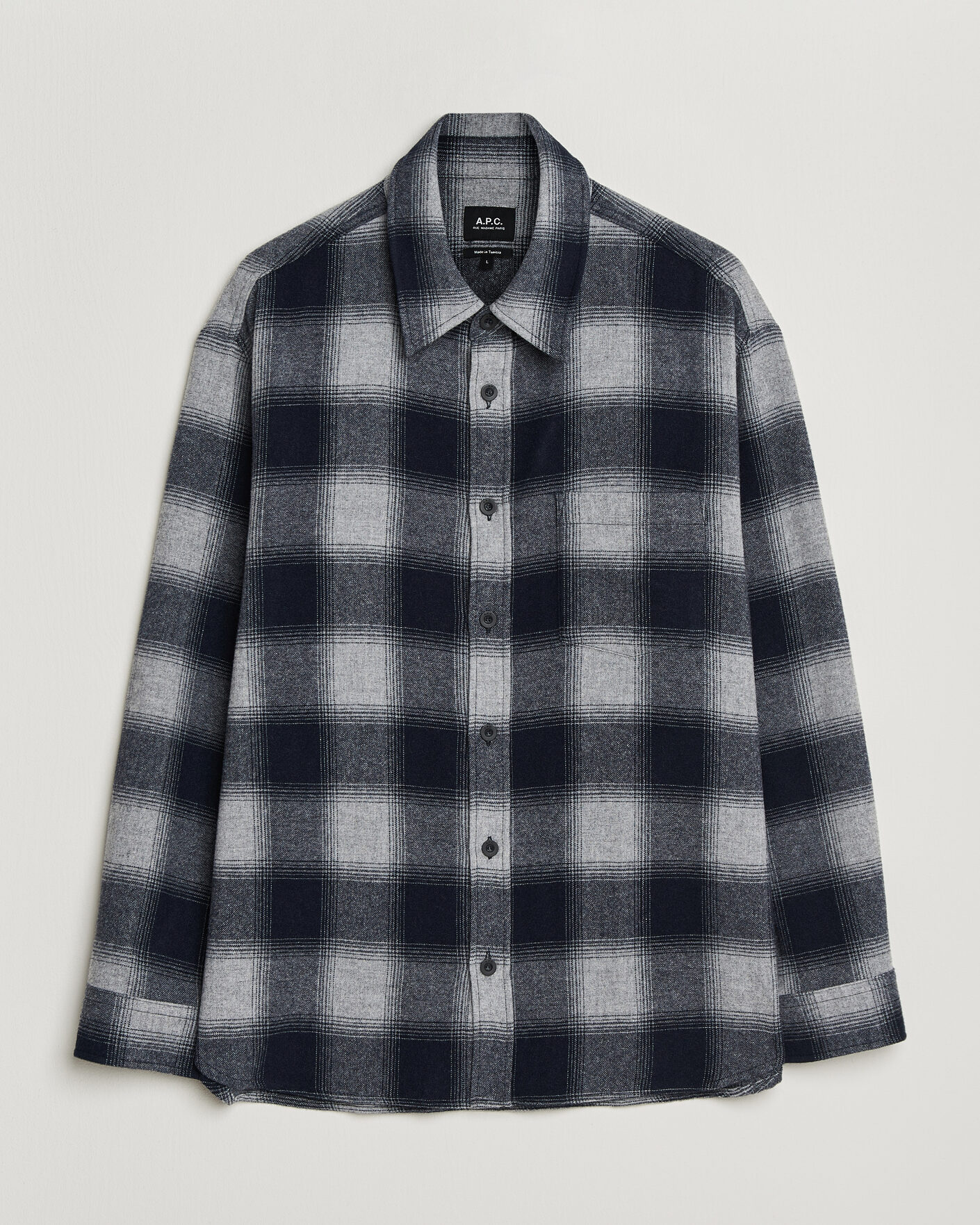 Men | Shirts | A.P.C. | Malaury Checked Overshirt Light Grey