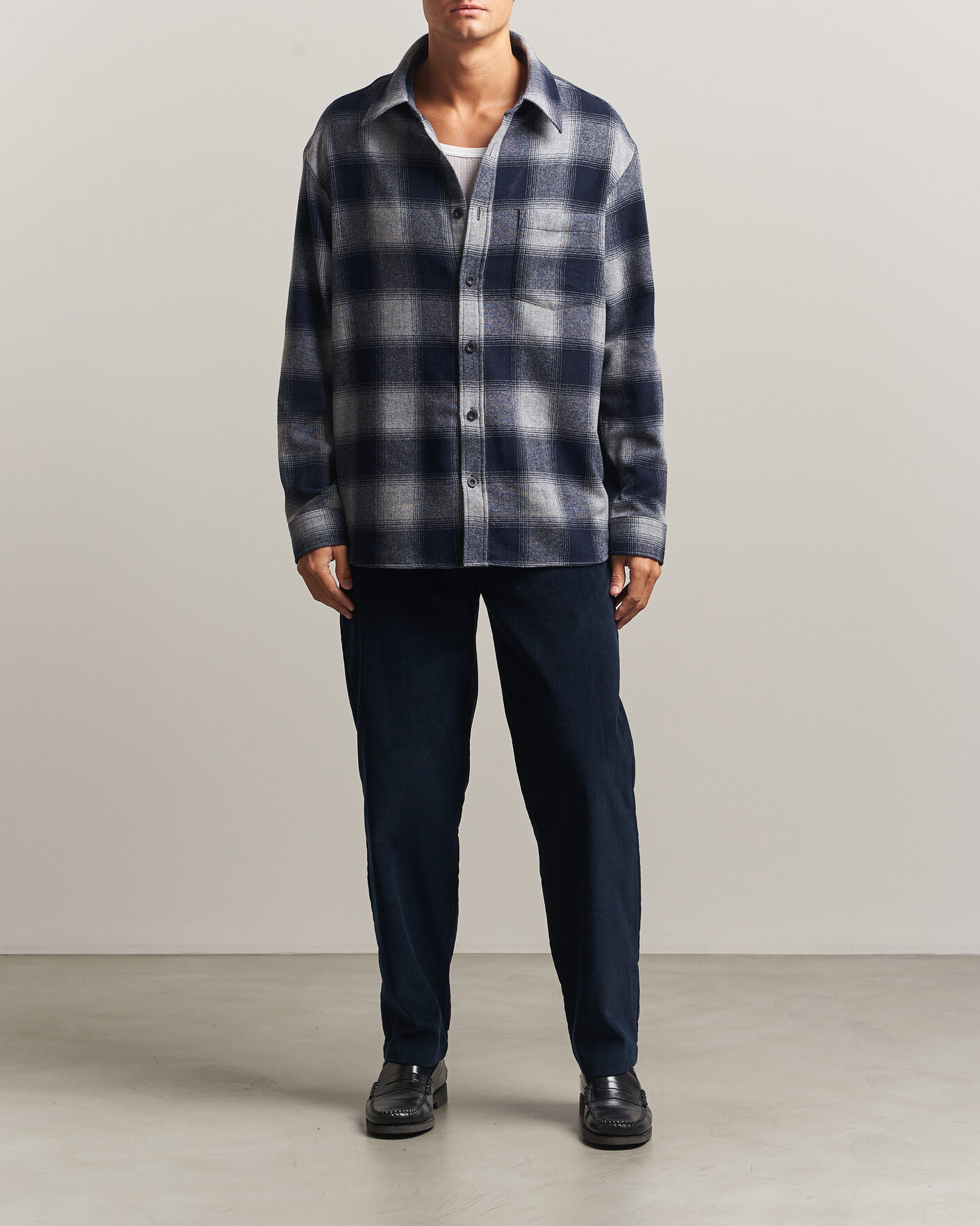 Men | Shirts | A.P.C. | Malaury Checked Overshirt Light Grey