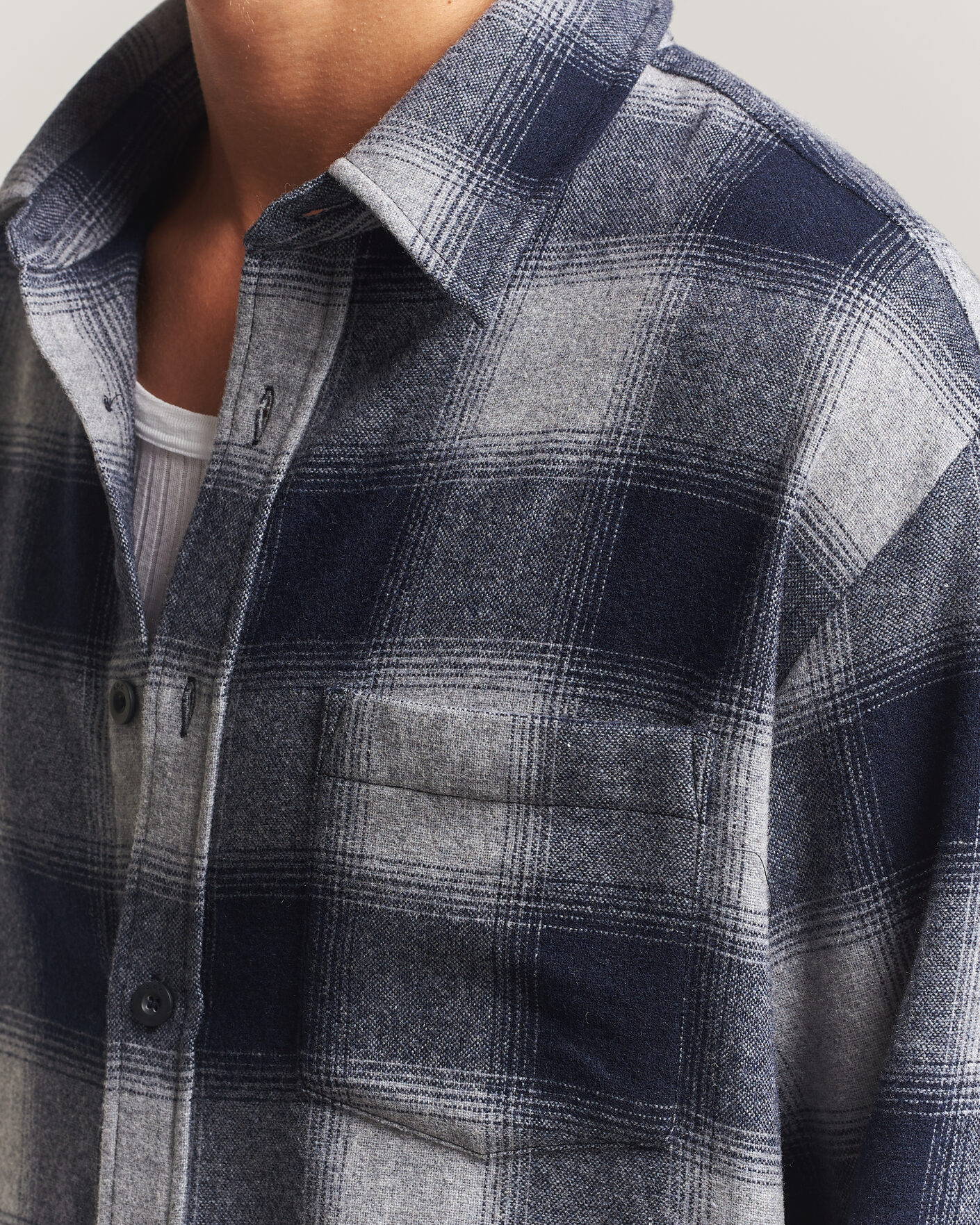 Men | Shirts | A.P.C. | Malaury Checked Overshirt Light Grey