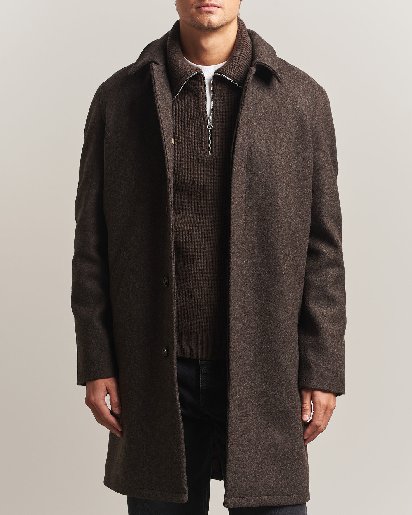 Men | Coats & Jackets | A.P.C. | Auster Wool Coat Maroon Melange