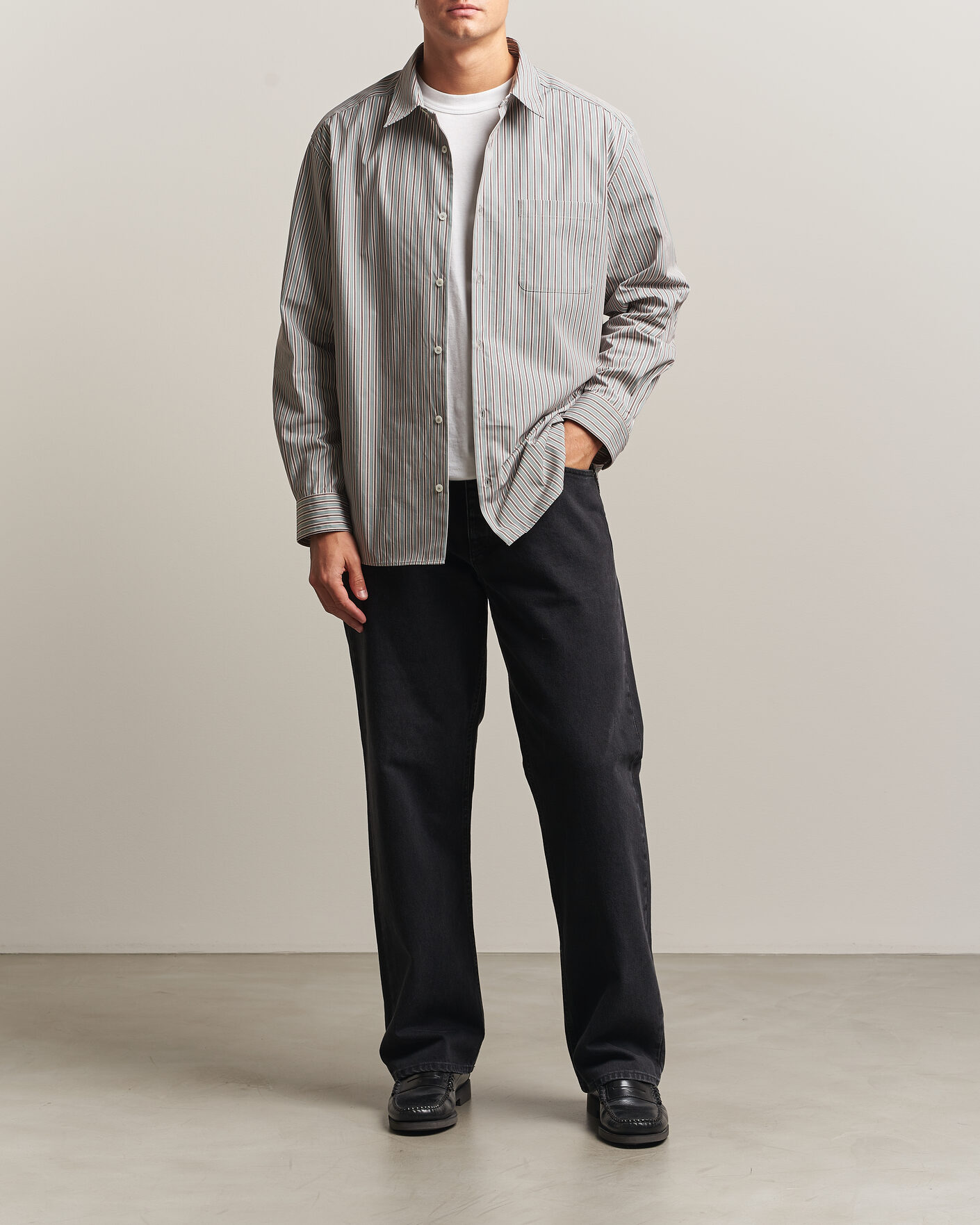 Men | Shirts | A.P.C. | Malo Cotton Striped Shirt Almond Green