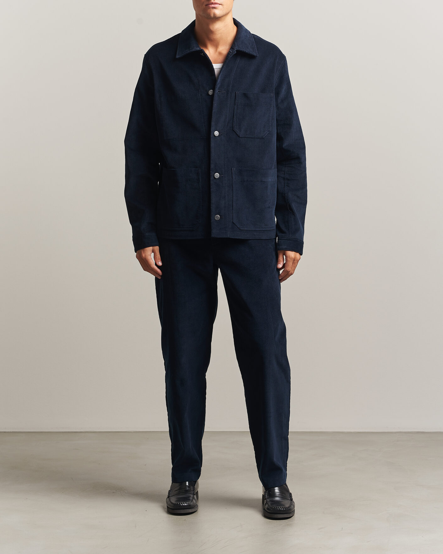 Men | Trousers | A.P.C. | Lawrence Corduroy Trousers Dark Navy