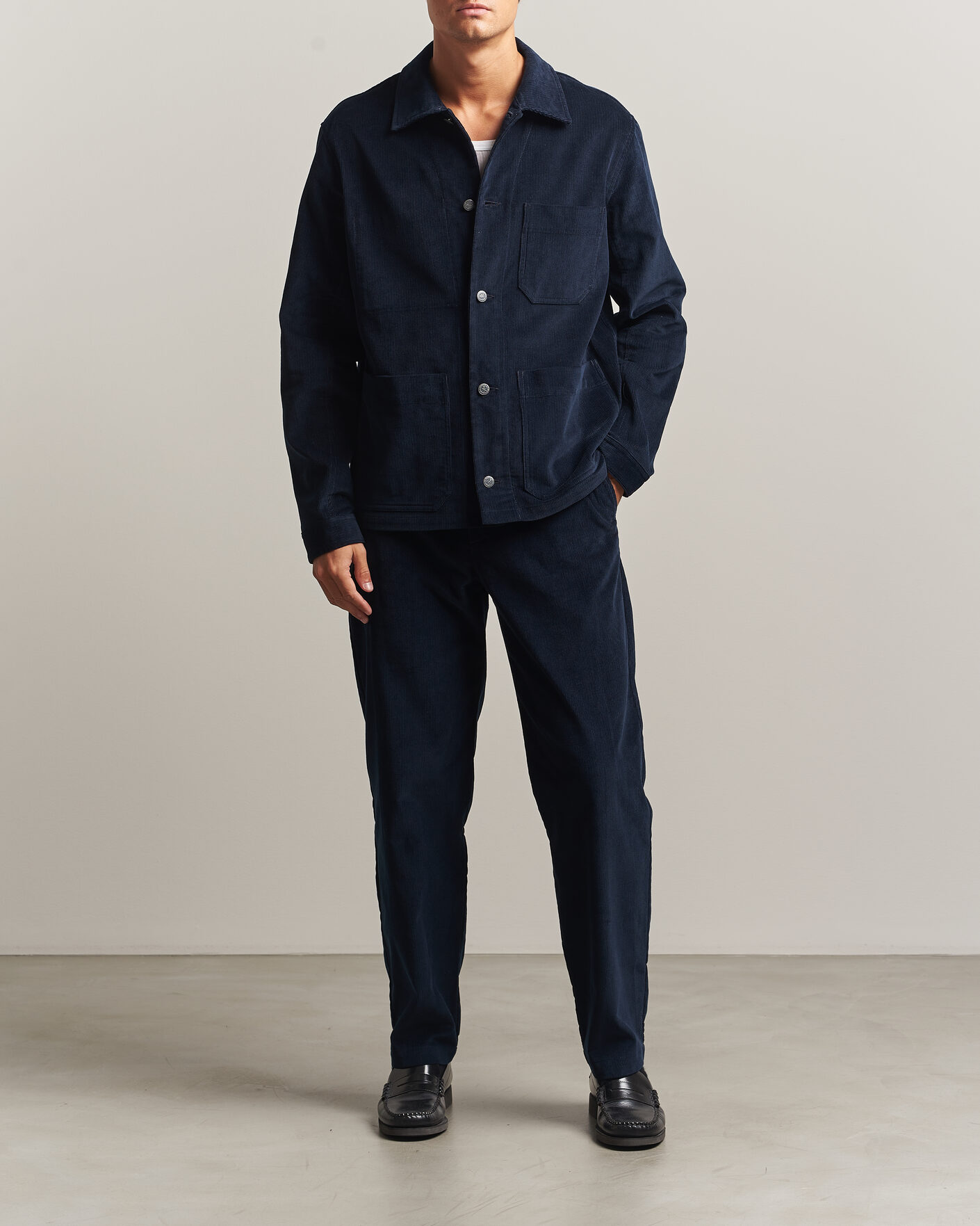 Men | Shirts | A.P.C. | New Rodney Corduroy Overshirt Dark Navy
