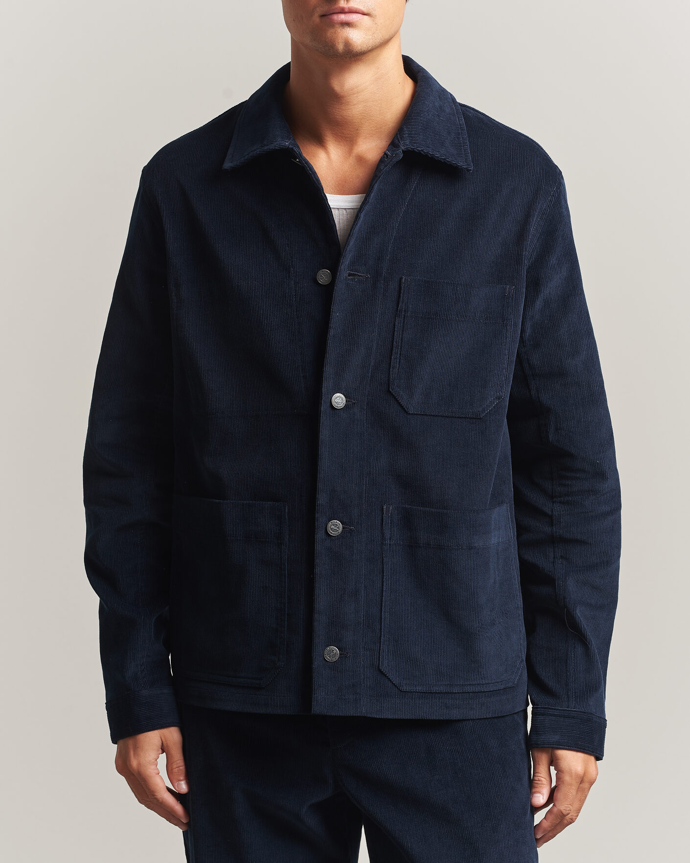 Men | Shirts | A.P.C. | New Rodney Corduroy Overshirt Dark Navy