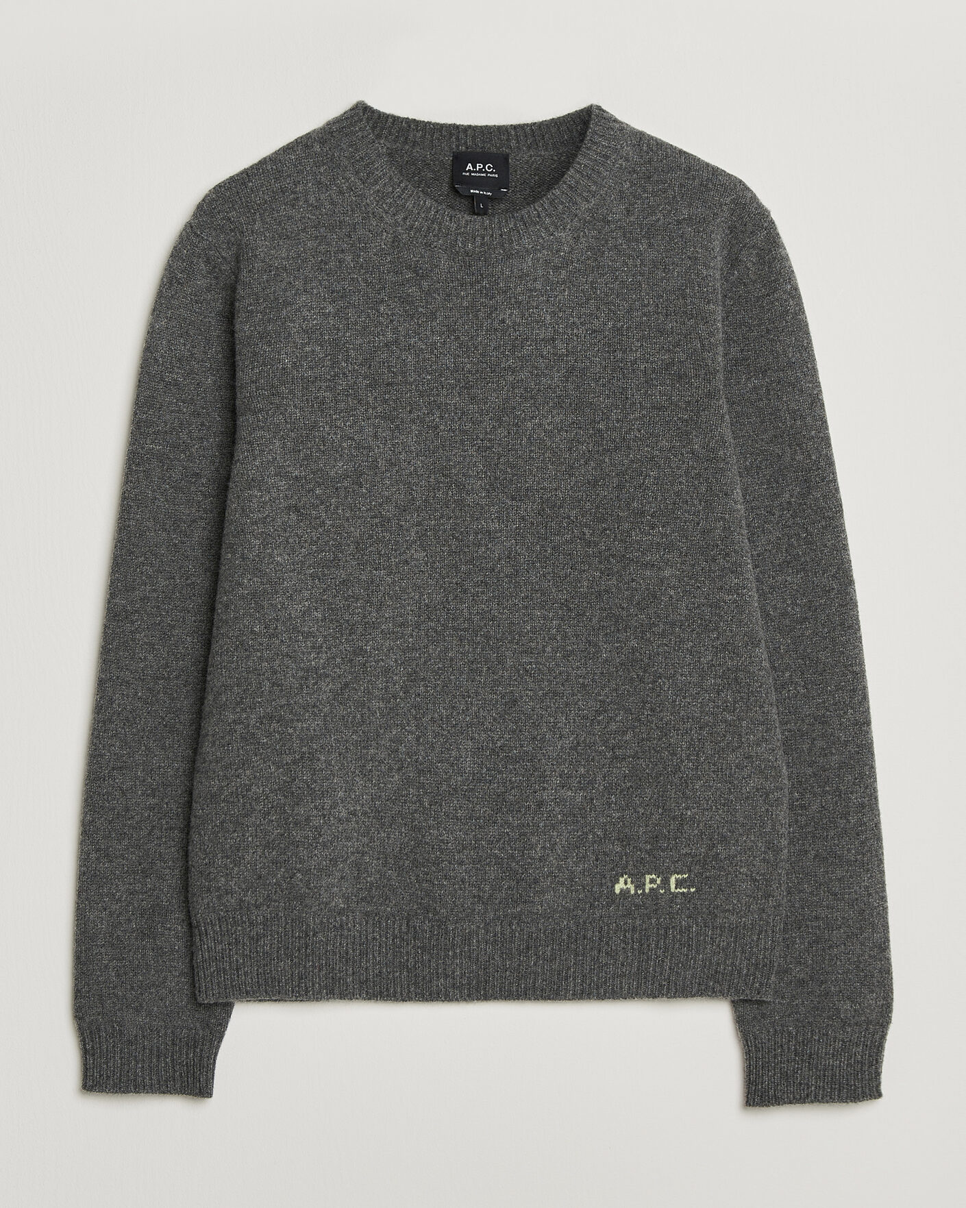 Men | Sweaters & Knitwear | A.P.C. | Edmond Wool Knitted Sweater Anthracite Melange