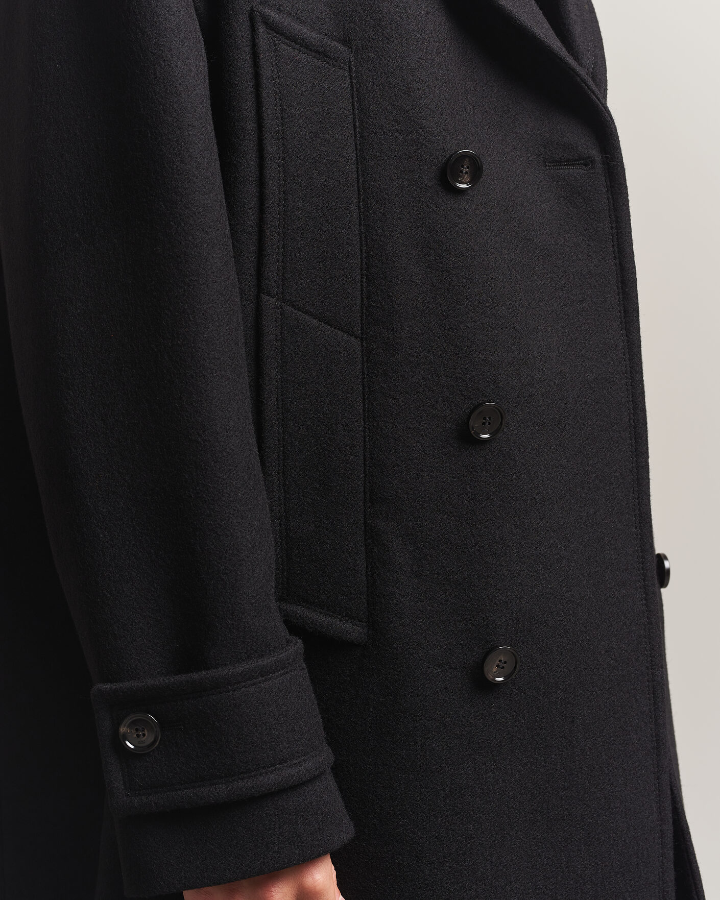 Men | Coats & Jackets | AMI | Wool Peacoat Black