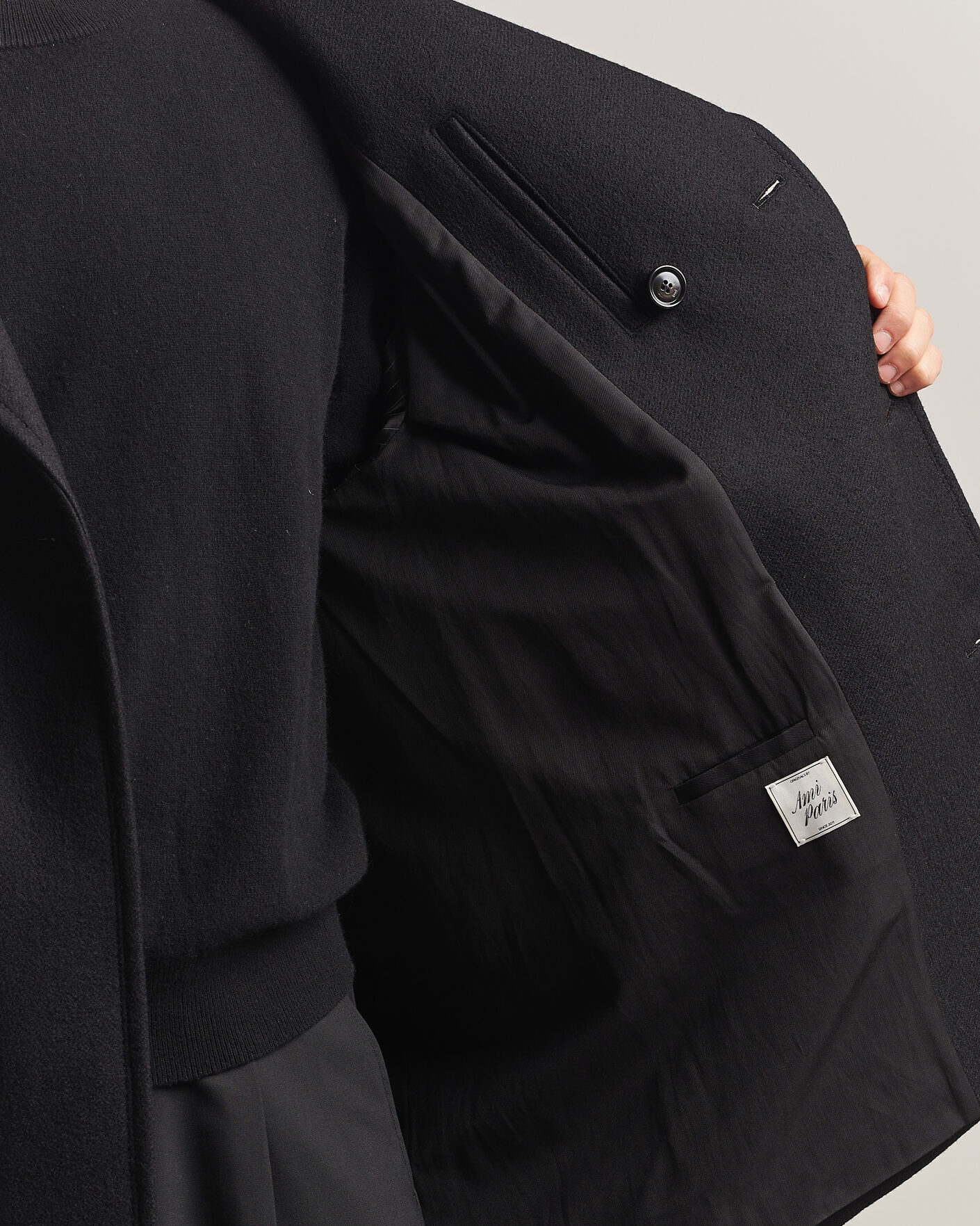 Men | Coats & Jackets | AMI | Wool Peacoat Black