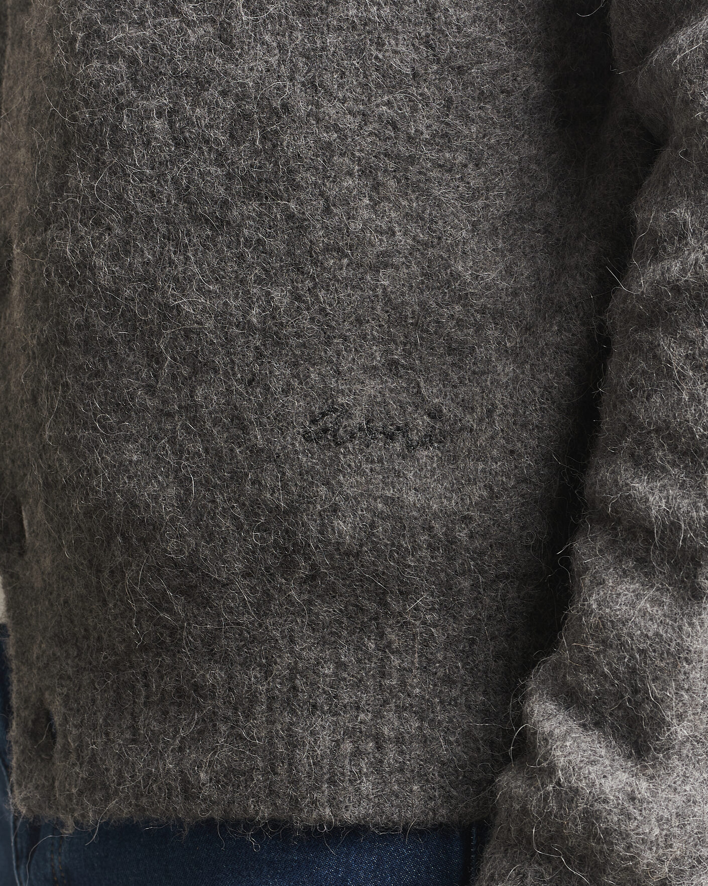 Men | Sweaters & Knitwear | AMI | Signature Logo Wool Knitted Cardigan Grey Melange