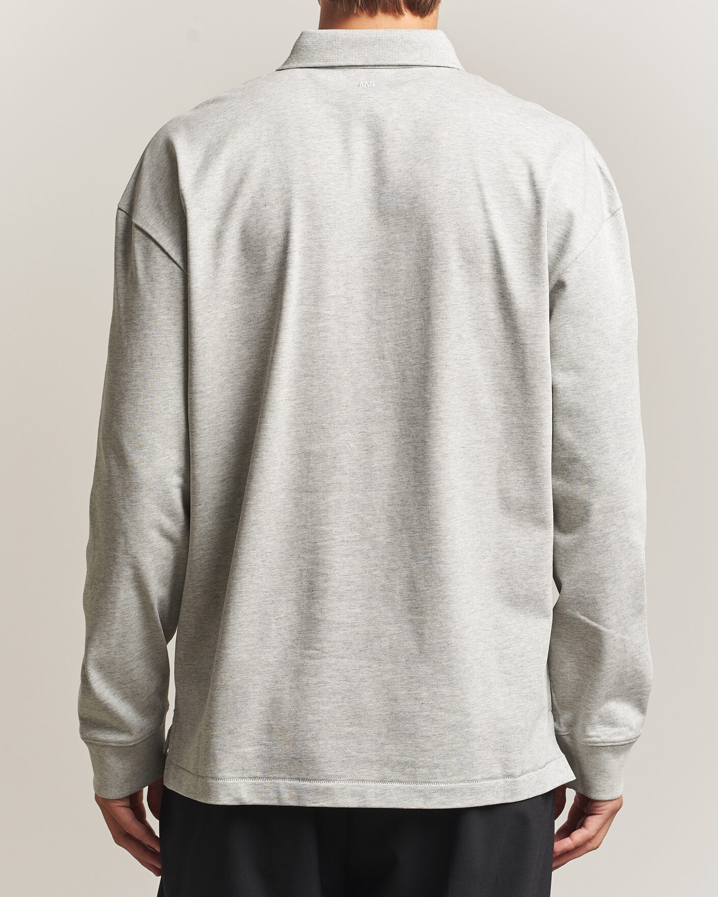 Men | Sweaters & Knitwear | AMI | Heritage Logo Rugger Light Grey Melange