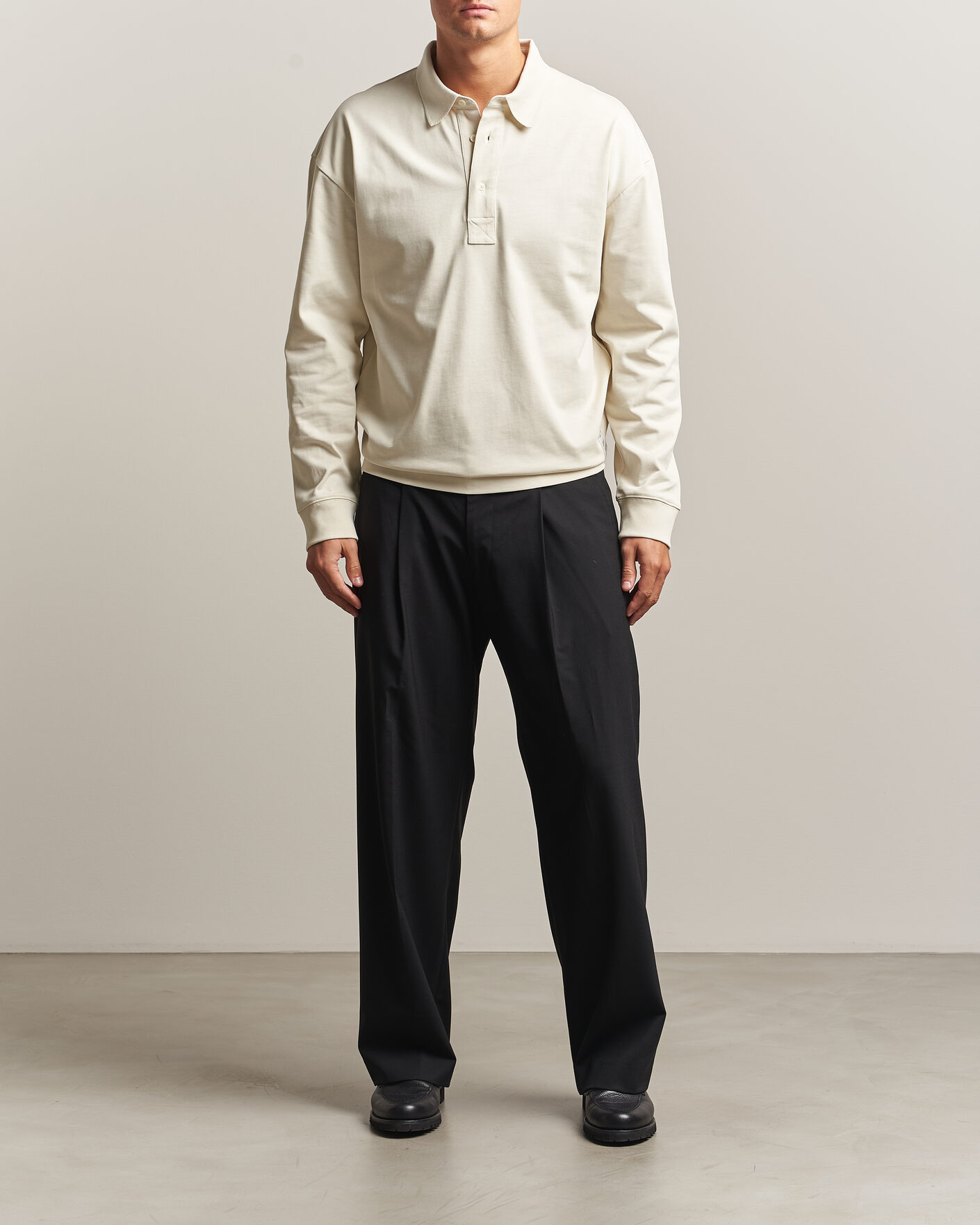 Men | Sweaters & Knitwear | AMI | Heritage Logo Rugger Ivory