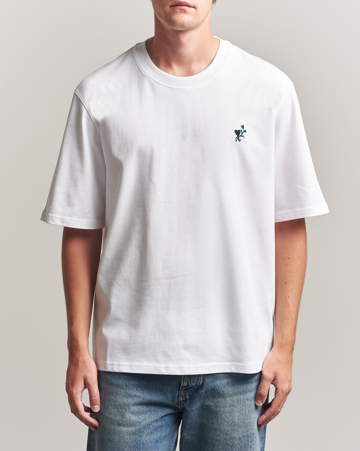 Men | T-Shirts | AMI | Tulip Logo T-Shirt White
