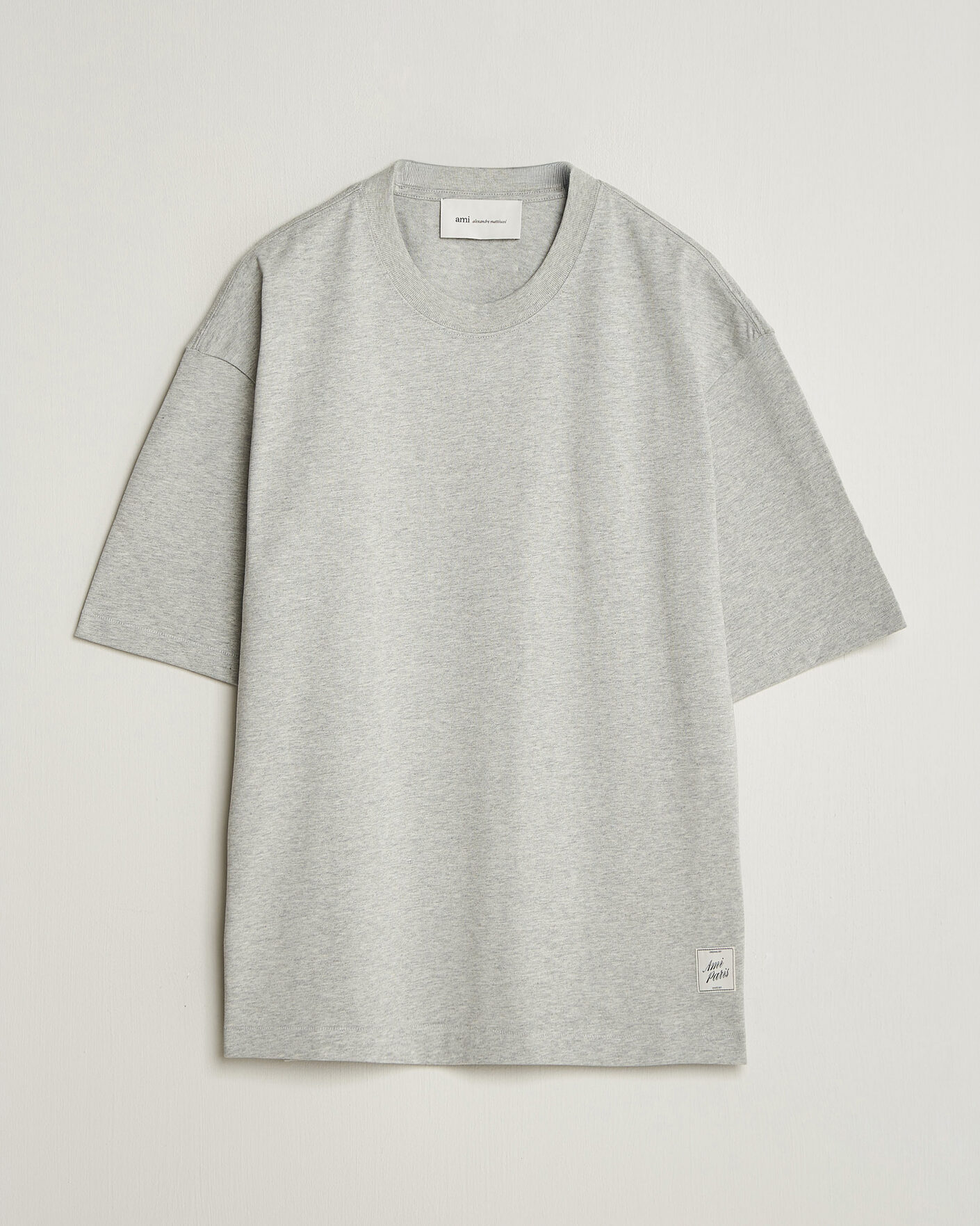 Men | T-Shirts | AMI | Heritage Logo T-Shirt Light Grey Melange