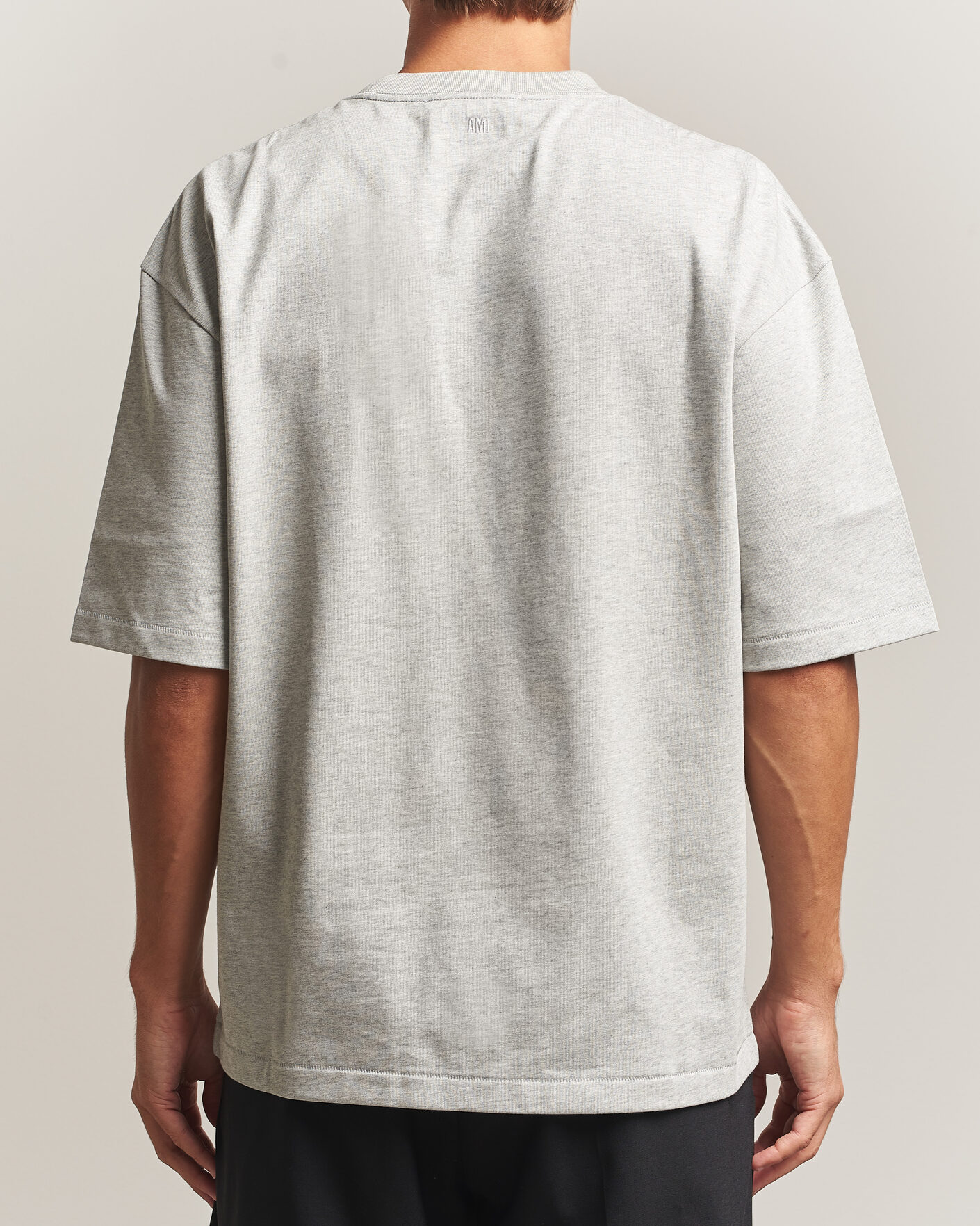 Men | T-Shirts | AMI | Heritage Logo T-Shirt Light Grey Melange