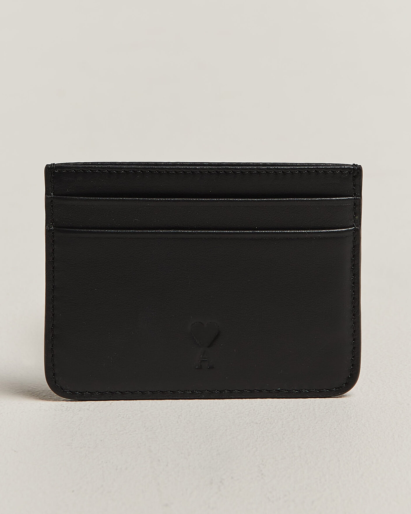 Men | Wallets | AMI | Tonal Heart Logo Card Holder Black