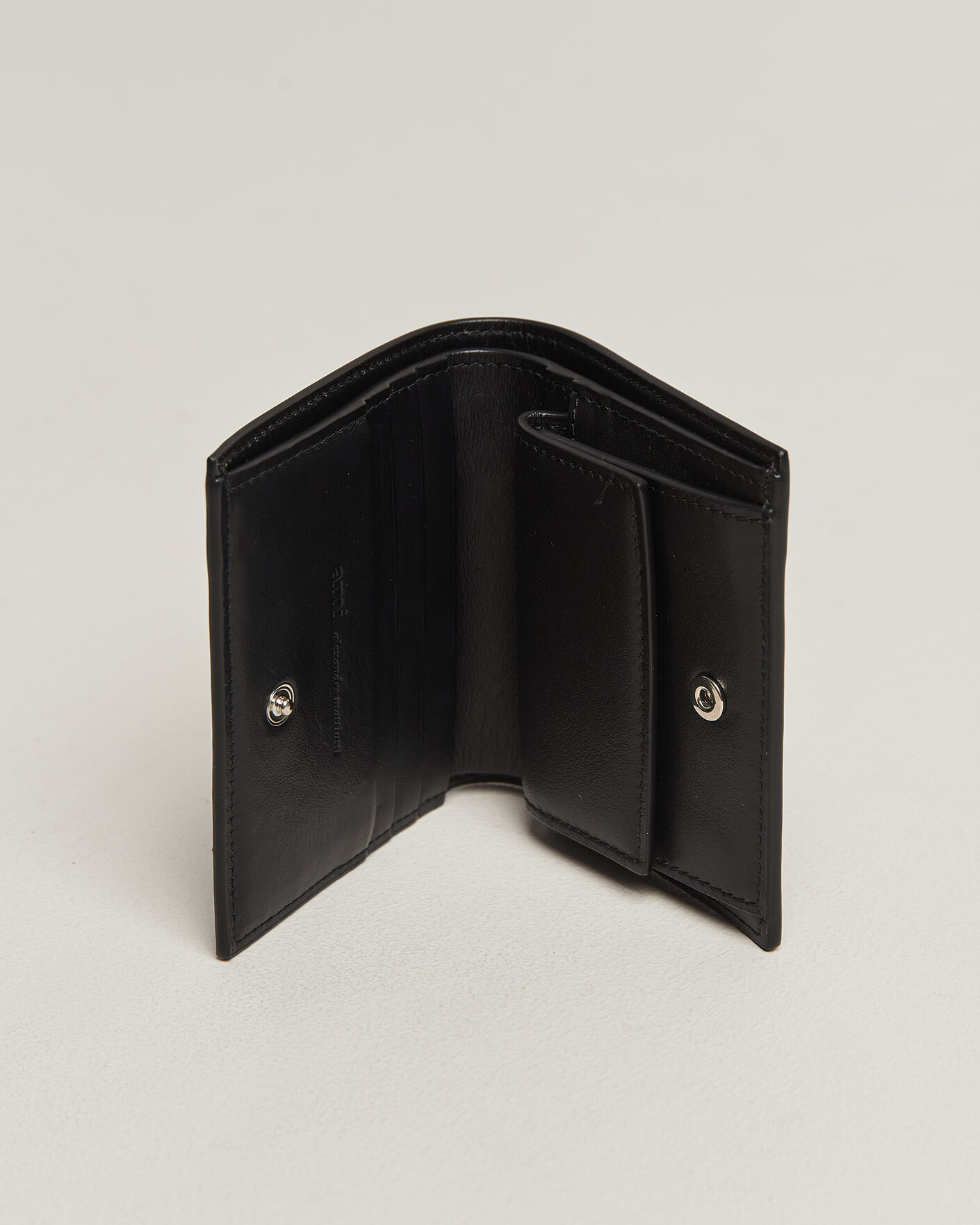 Men | Wallets | AMI | Tonal Heart Logo Wallet Black