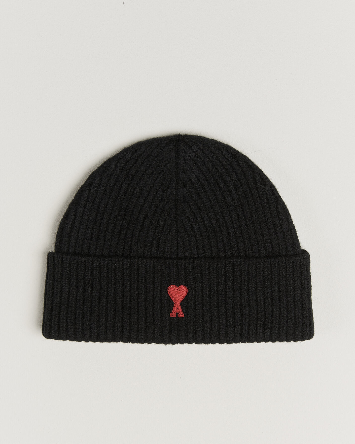 Men | Beanies | AMI | Heart Logo Beanie Black
