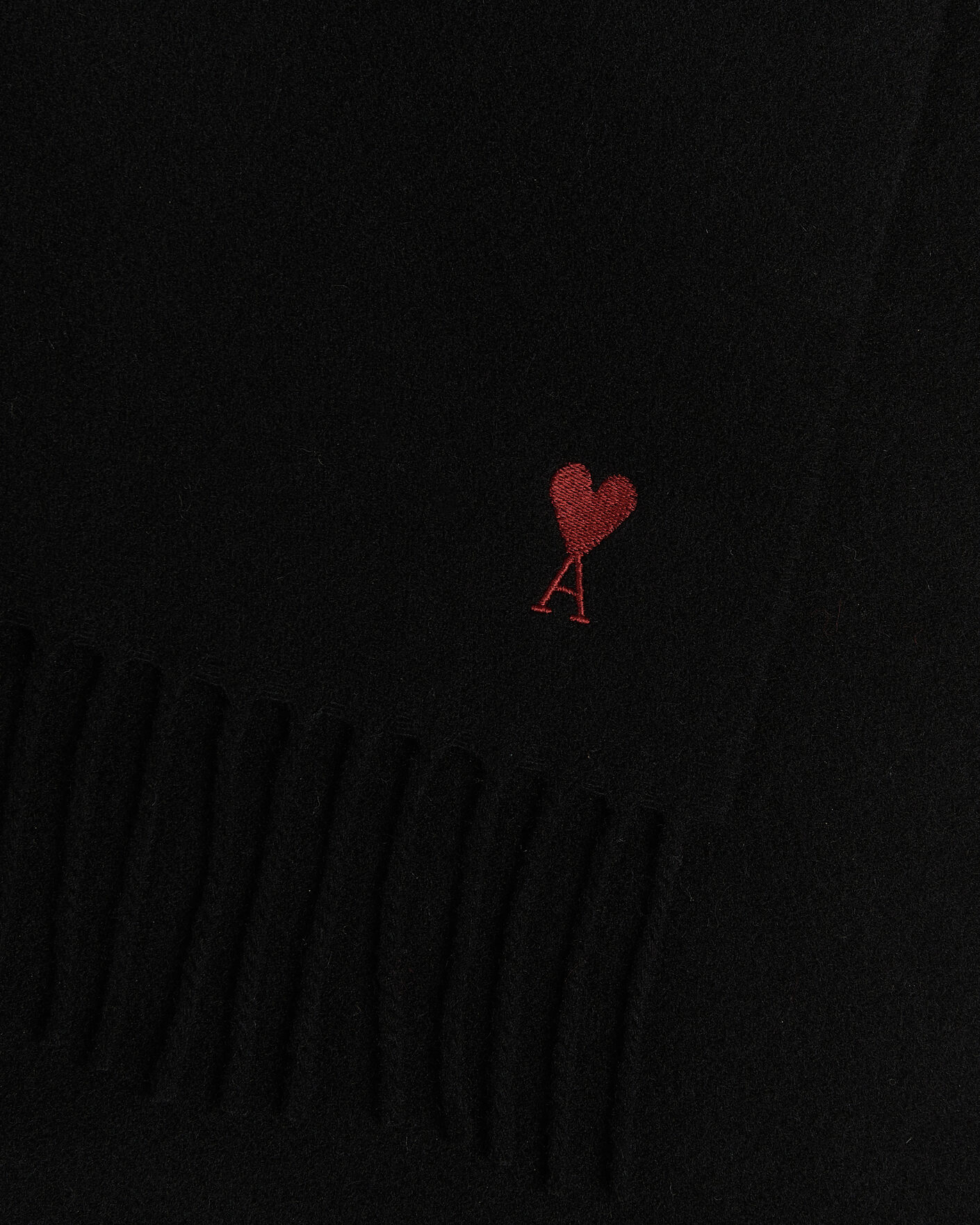 Men | Scarves | AMI | Heart Logo Scarf Black