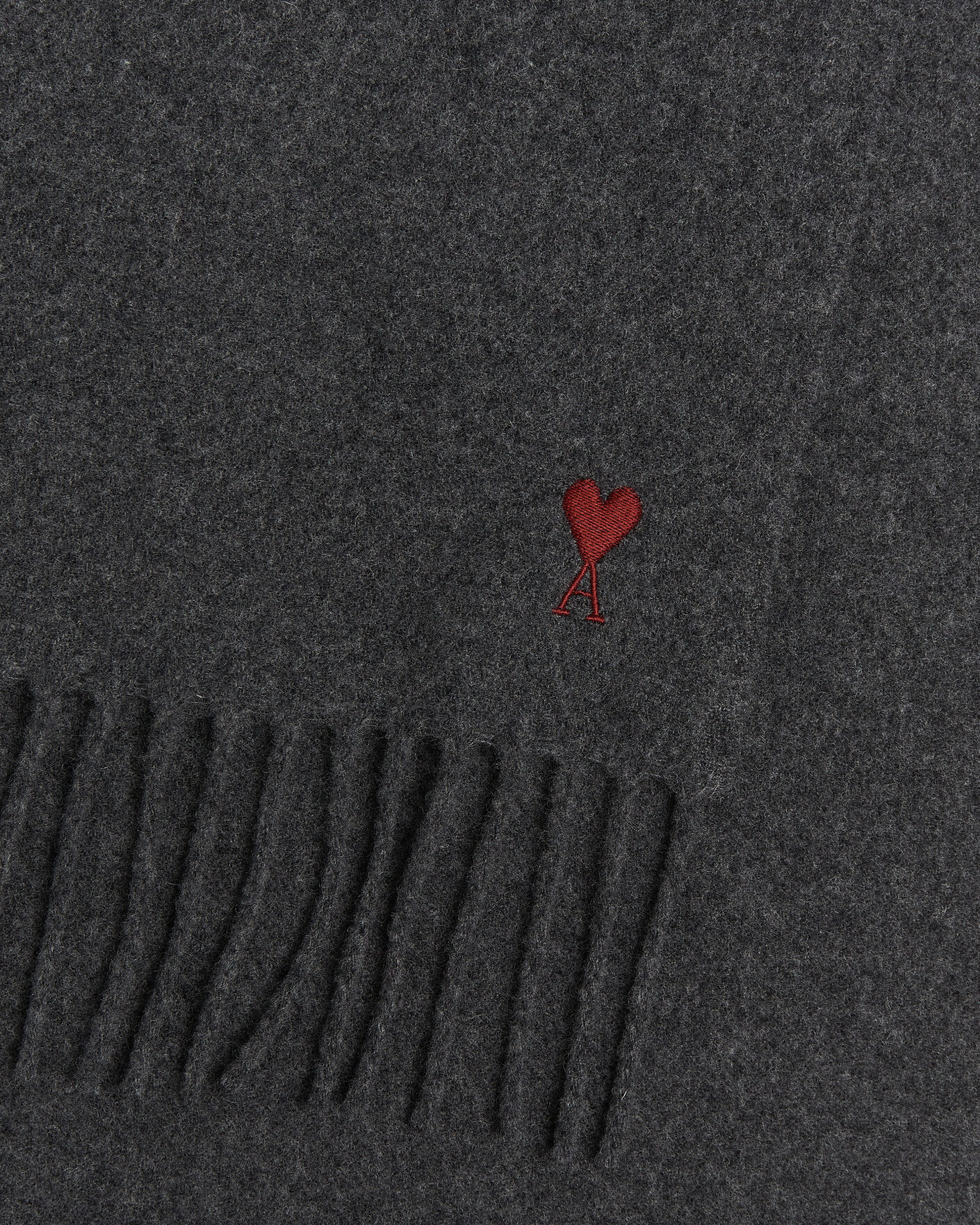 Men | Scarves | AMI | Heart Logo Scarf Grey Melange