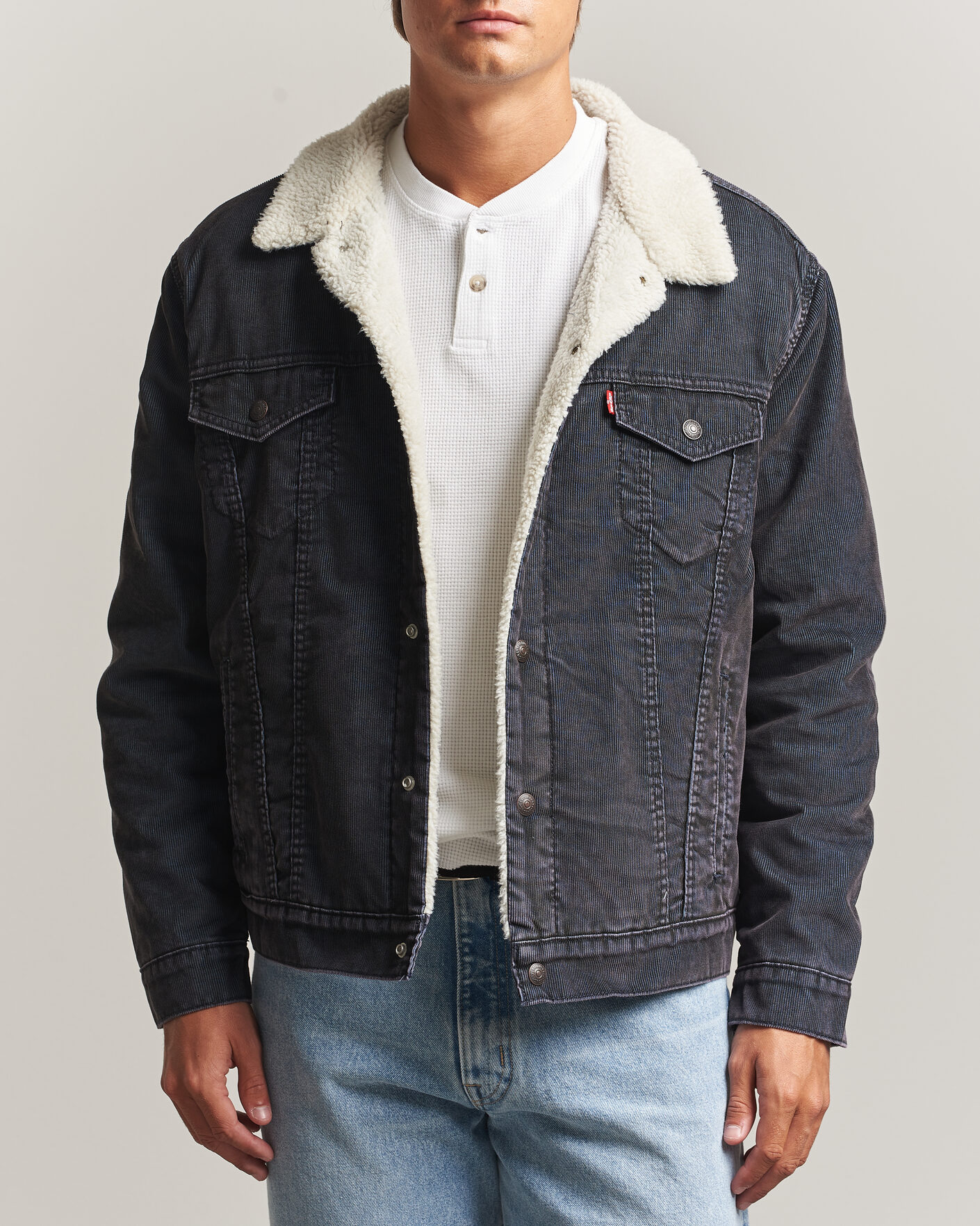 Men | Coats & Jackets | Levi's | Type 3 Sherpa Trucker Worn-In Delft Steelhead