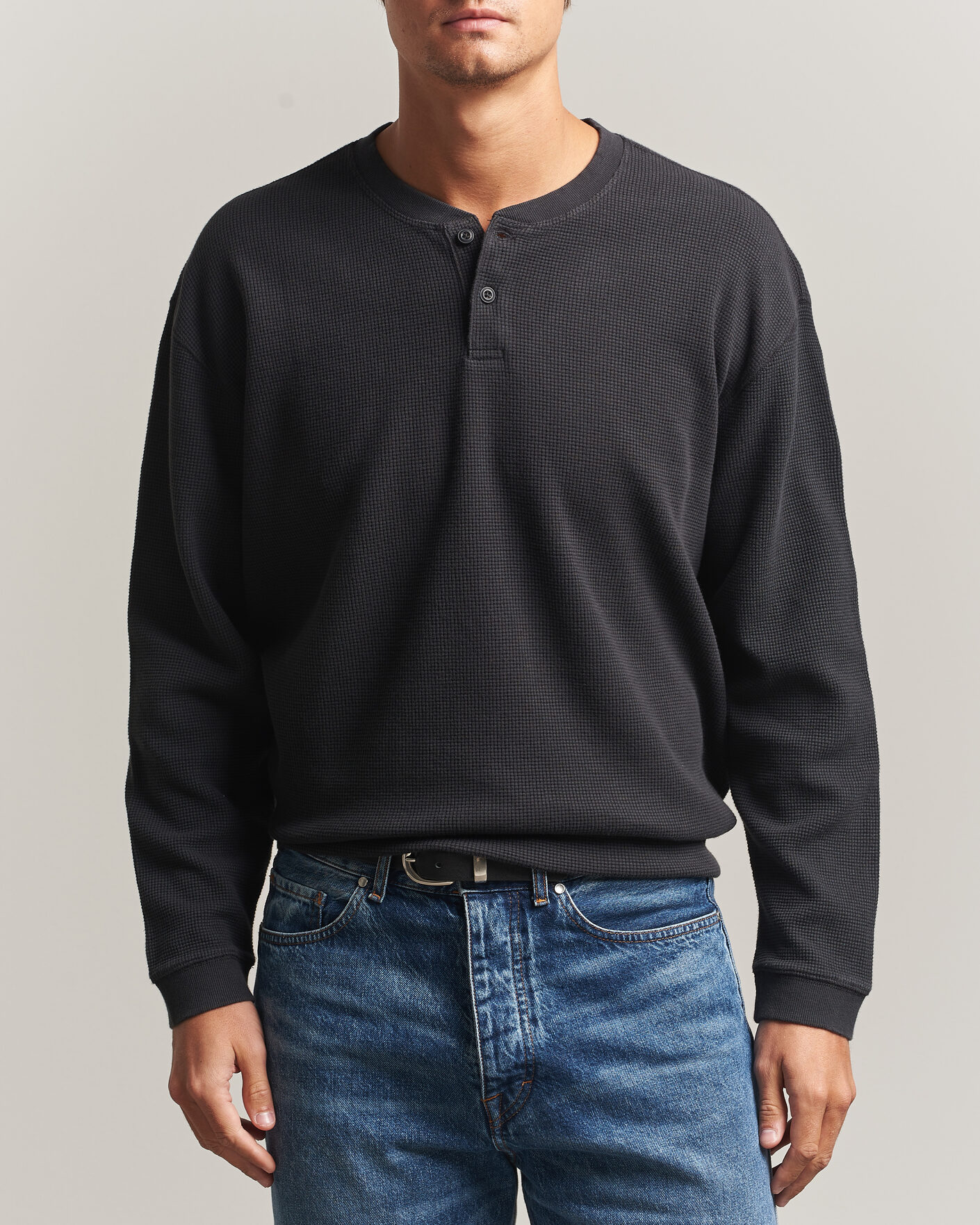 Men | Sweaters & Knitwear | Levi's | Relaxed Henley Mineral Black
