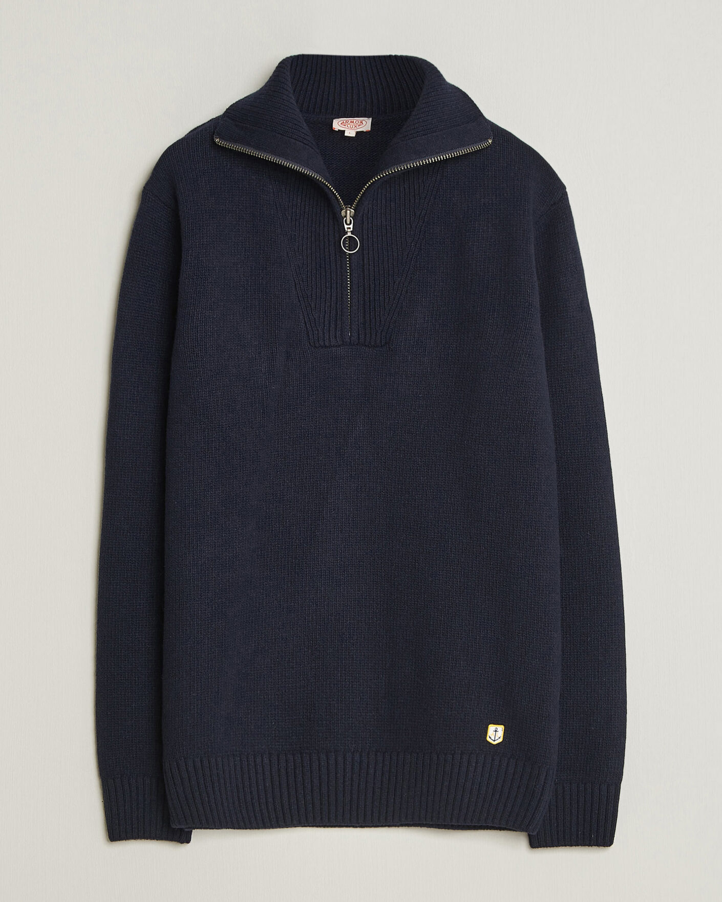 Men | Sweaters & Knitwear | Armor-lux | Wool Knitted Half Zip Navy