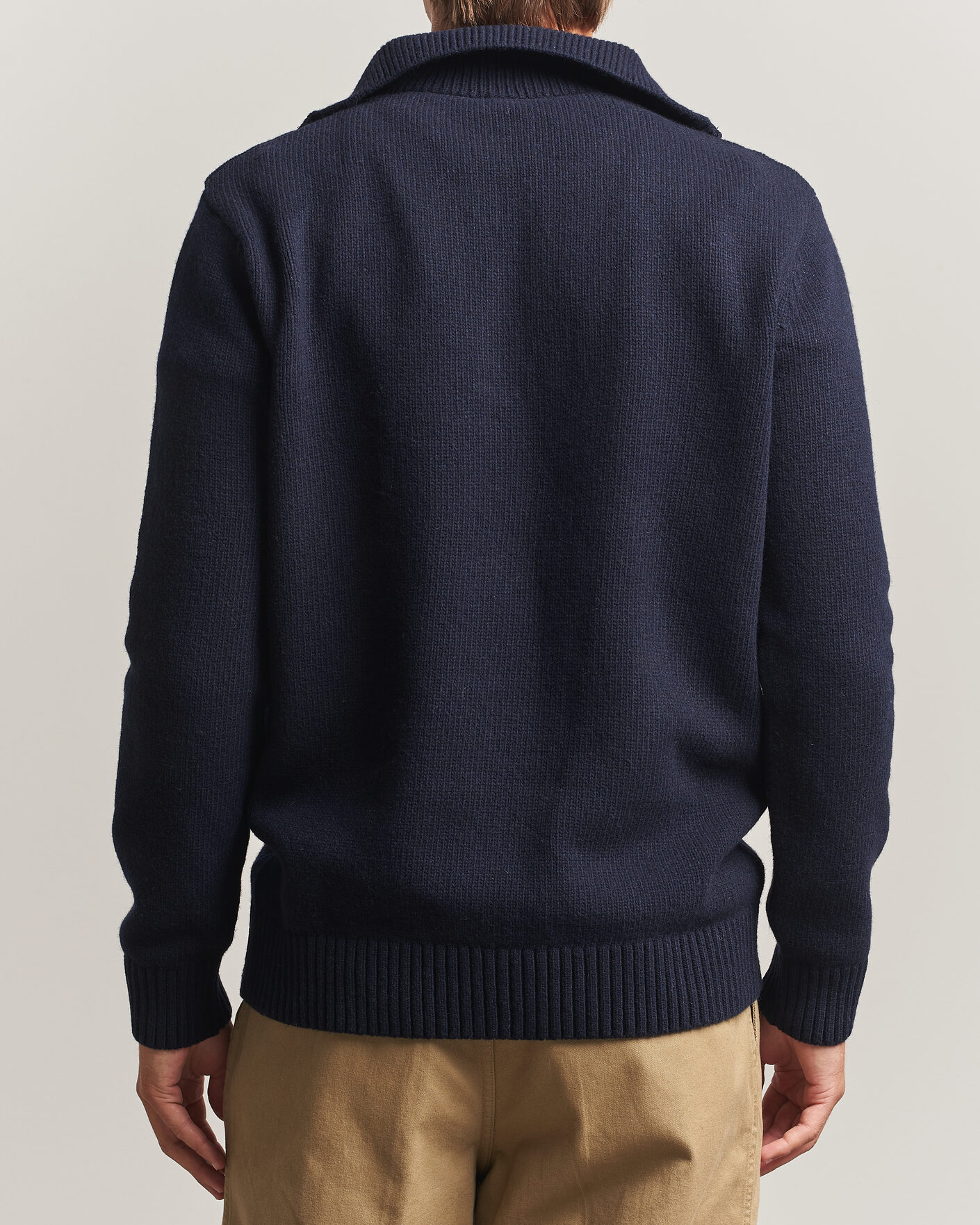 Men | Sweaters & Knitwear | Armor-lux | Wool Knitted Half Zip Navy