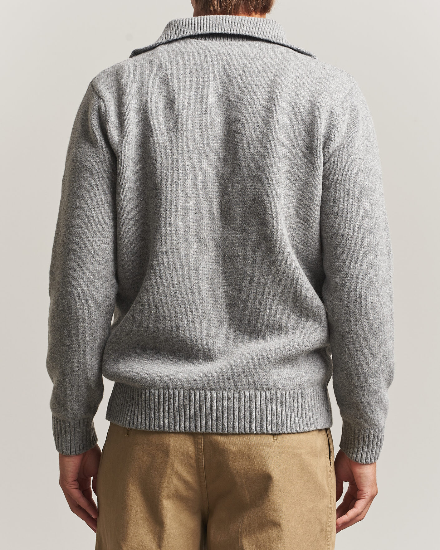 Men | Sweaters & Knitwear | Armor-lux | Wool Knitted Half Zip Slate