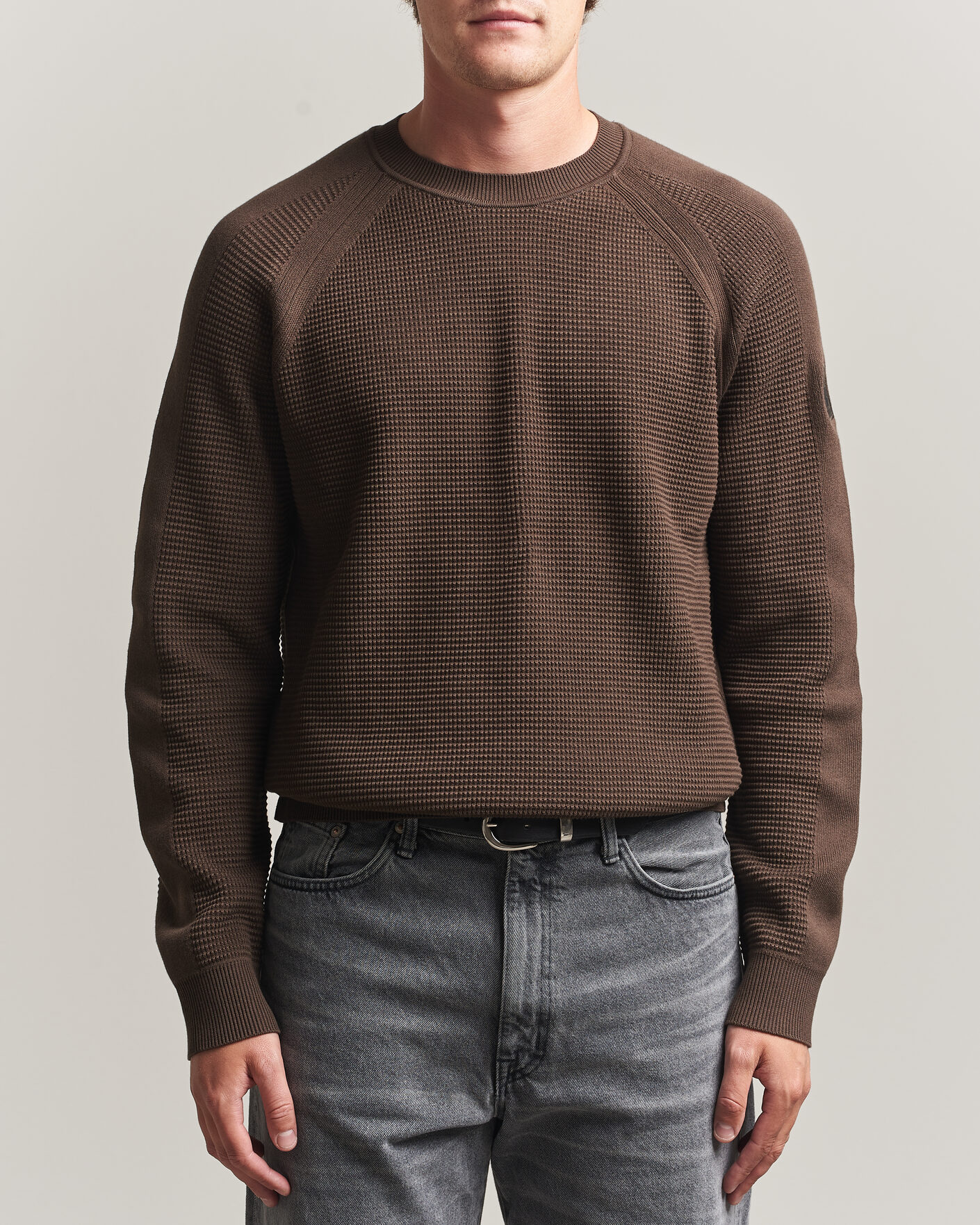 Men | Sweaters & Knitwear | Belstaff | Bradwell Cotton Knitted Crew Neck Army Olive