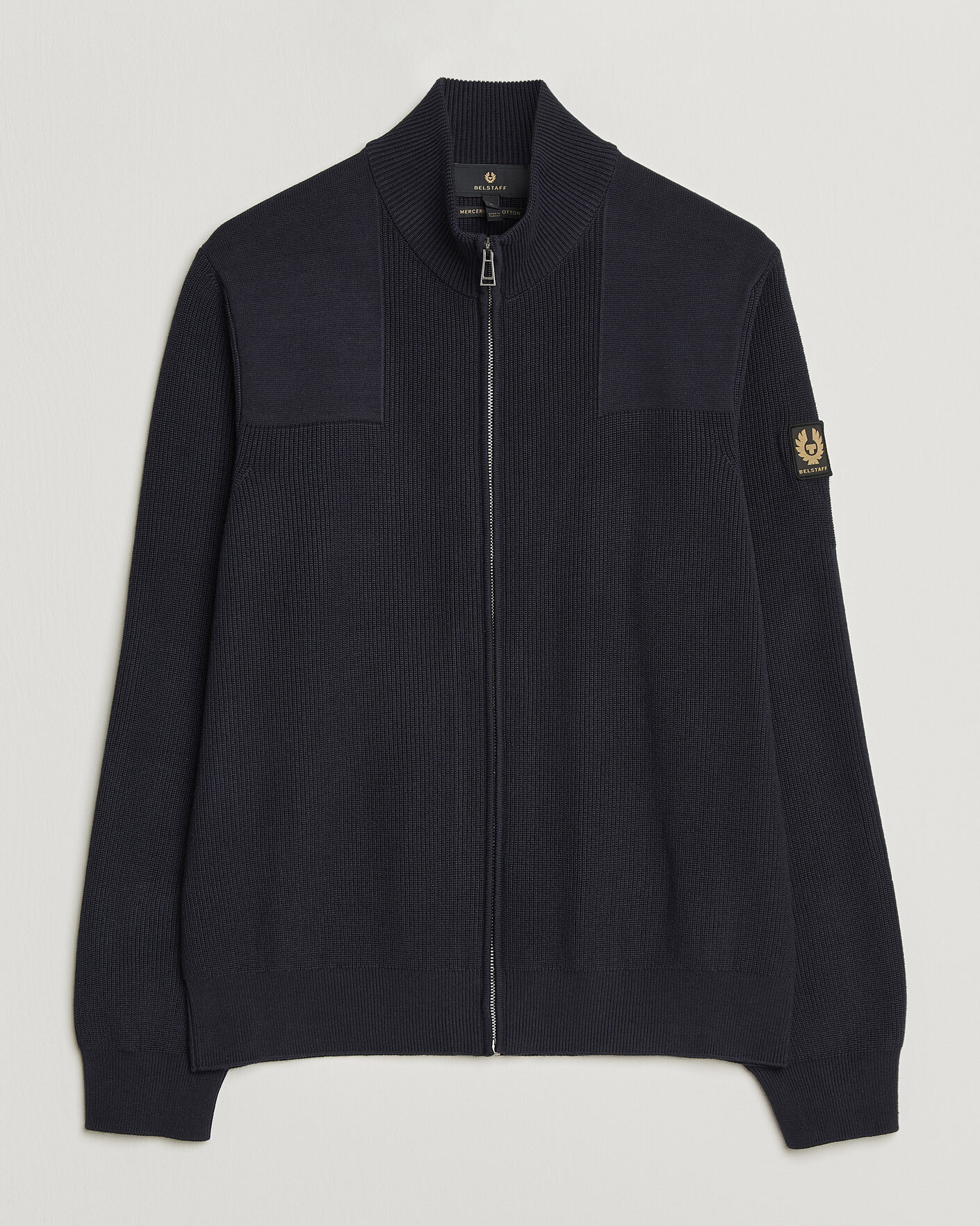 Men | Sweaters & Knitwear | Belstaff | Commander Knitted Full Zip Dark Ink