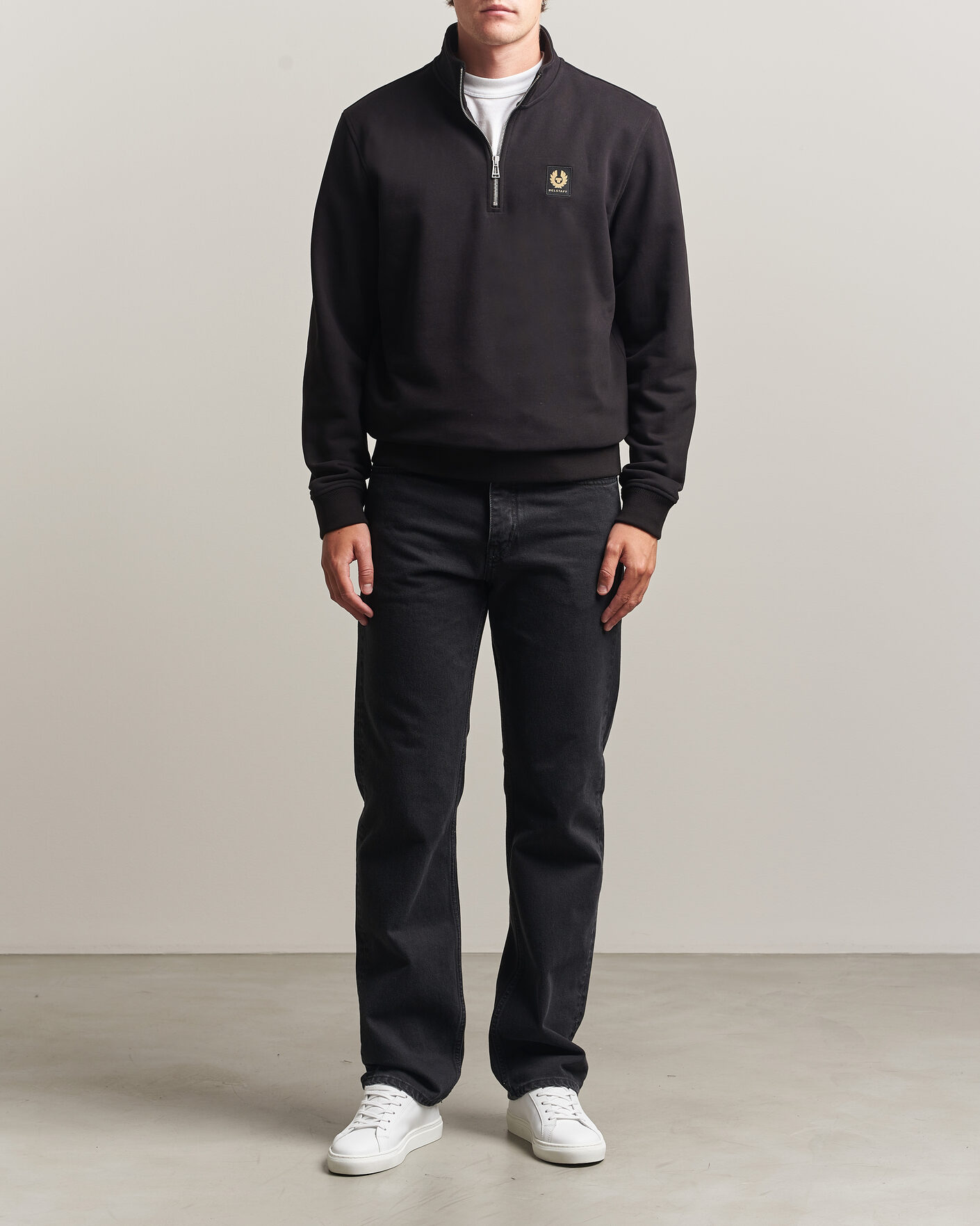 Men | Sweaters & Knitwear | Belstaff | Signature Half Zip Sweatshirt Black