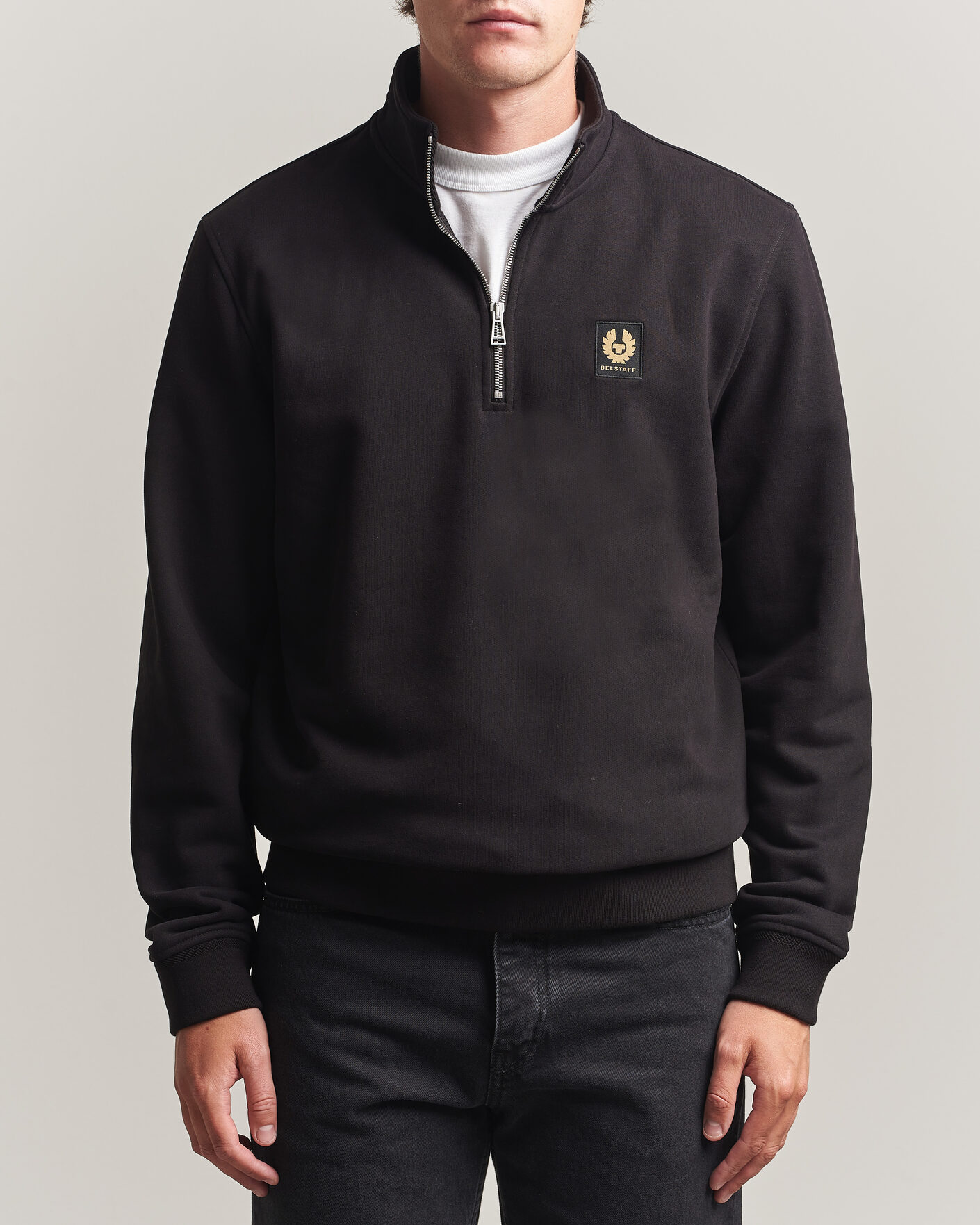 Men | Sweaters & Knitwear | Belstaff | Signature Half Zip Sweatshirt Black