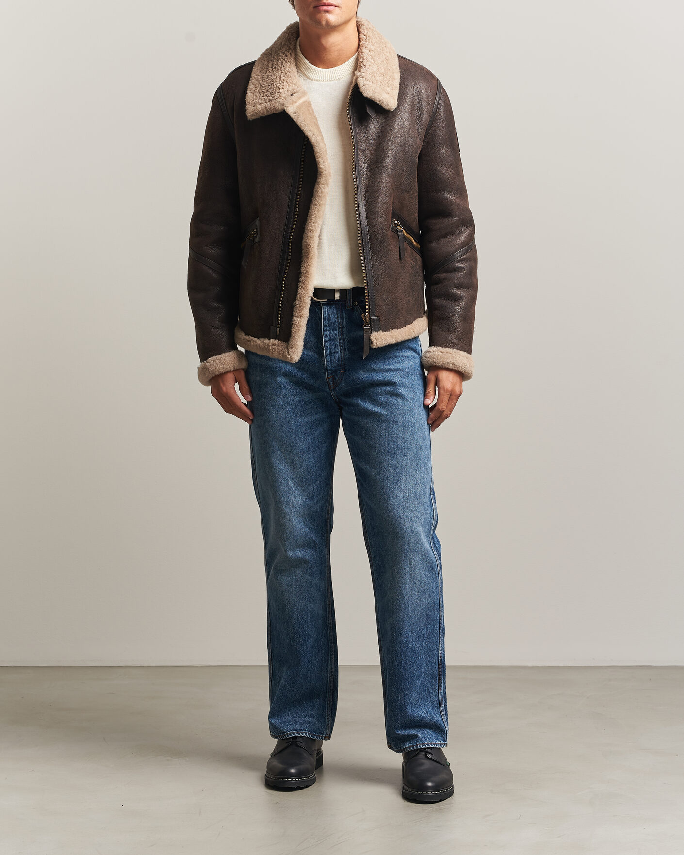 Men | Coats & Jackets | Belstaff | Winterbrook Shearling Jacket Dark Brown