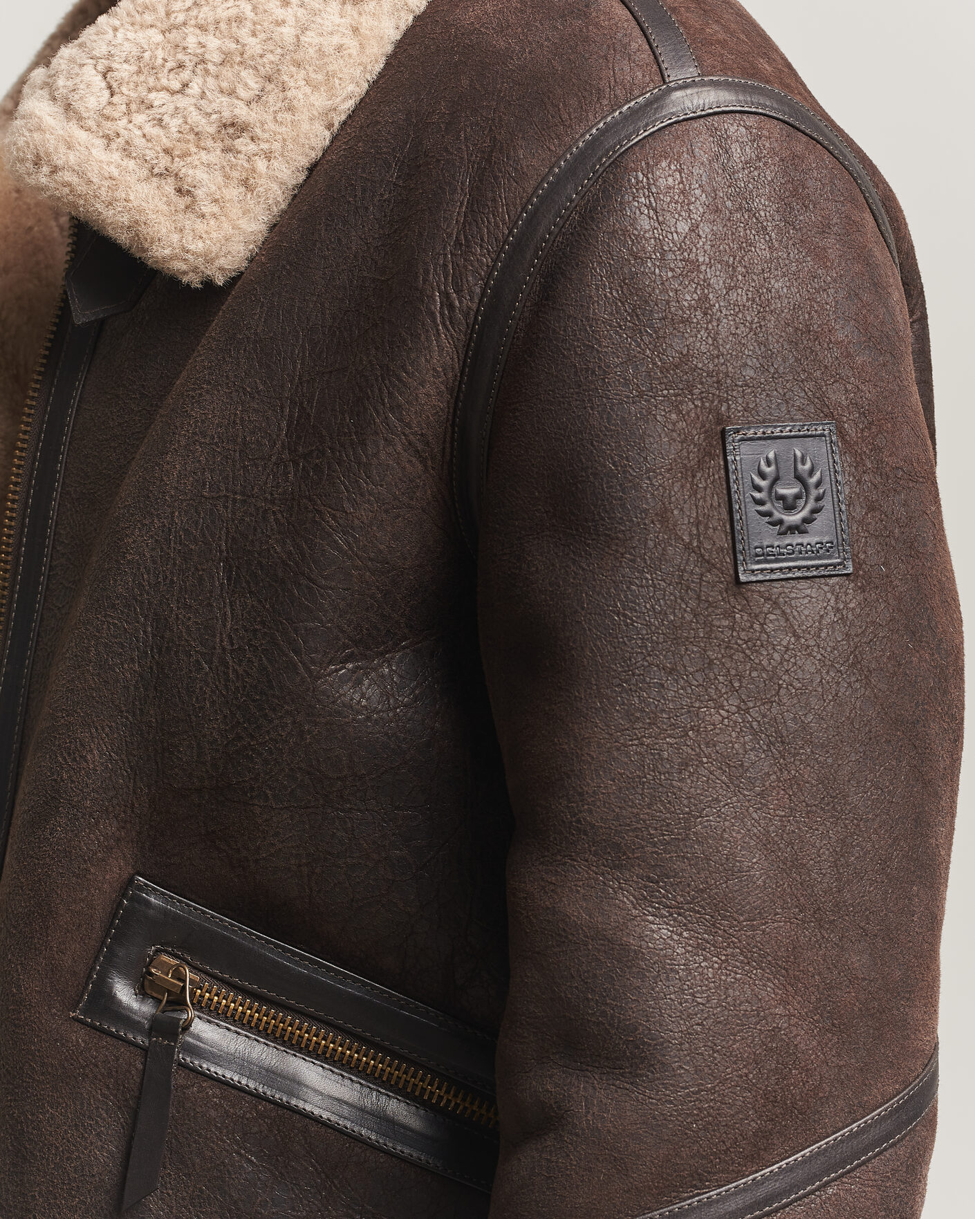 Men | Coats & Jackets | Belstaff | Winterbrook Shearling Jacket Dark Brown