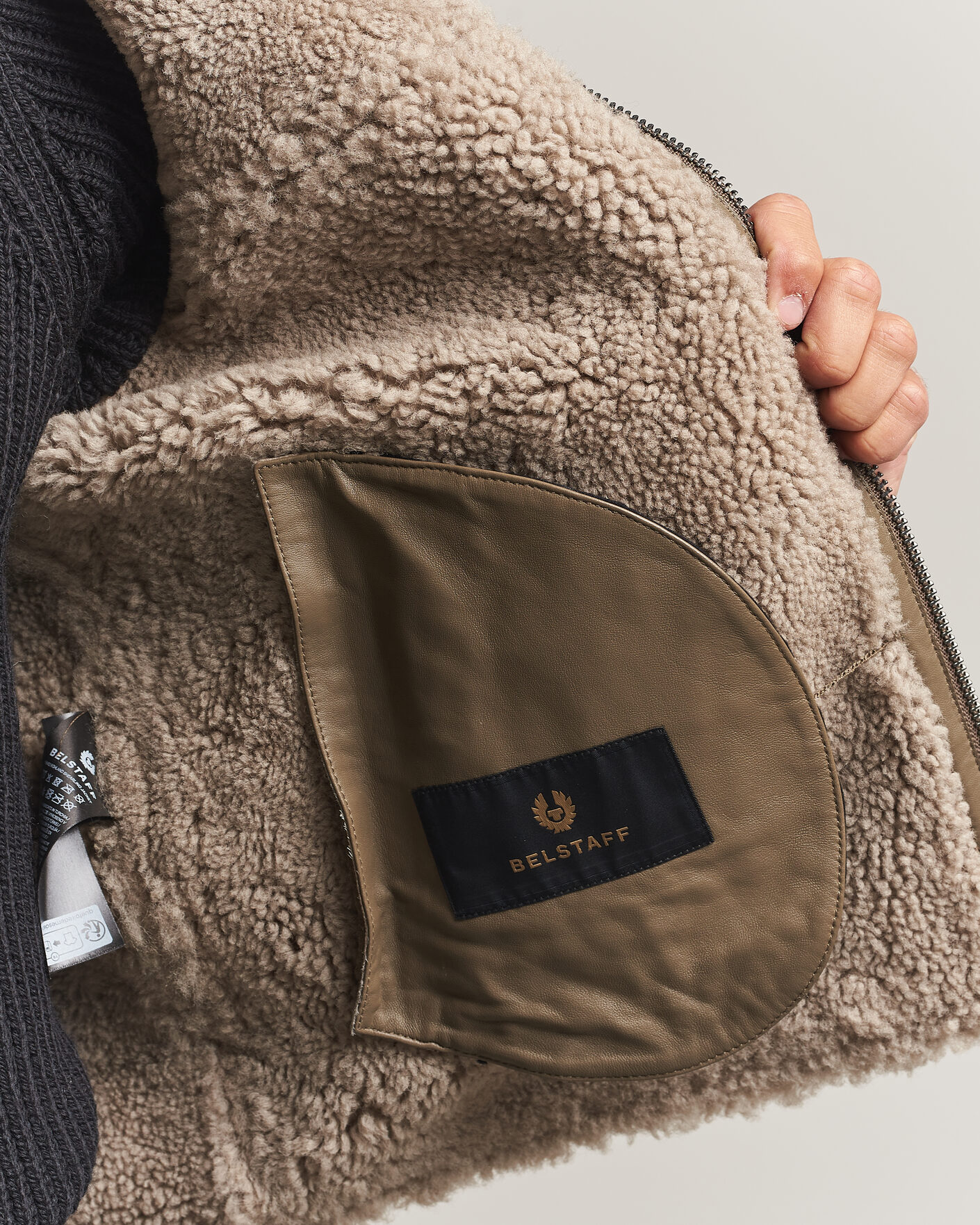 Men | Coats & Jackets | Belstaff | Highland Shearling Jacket Dark Dusty Taupe